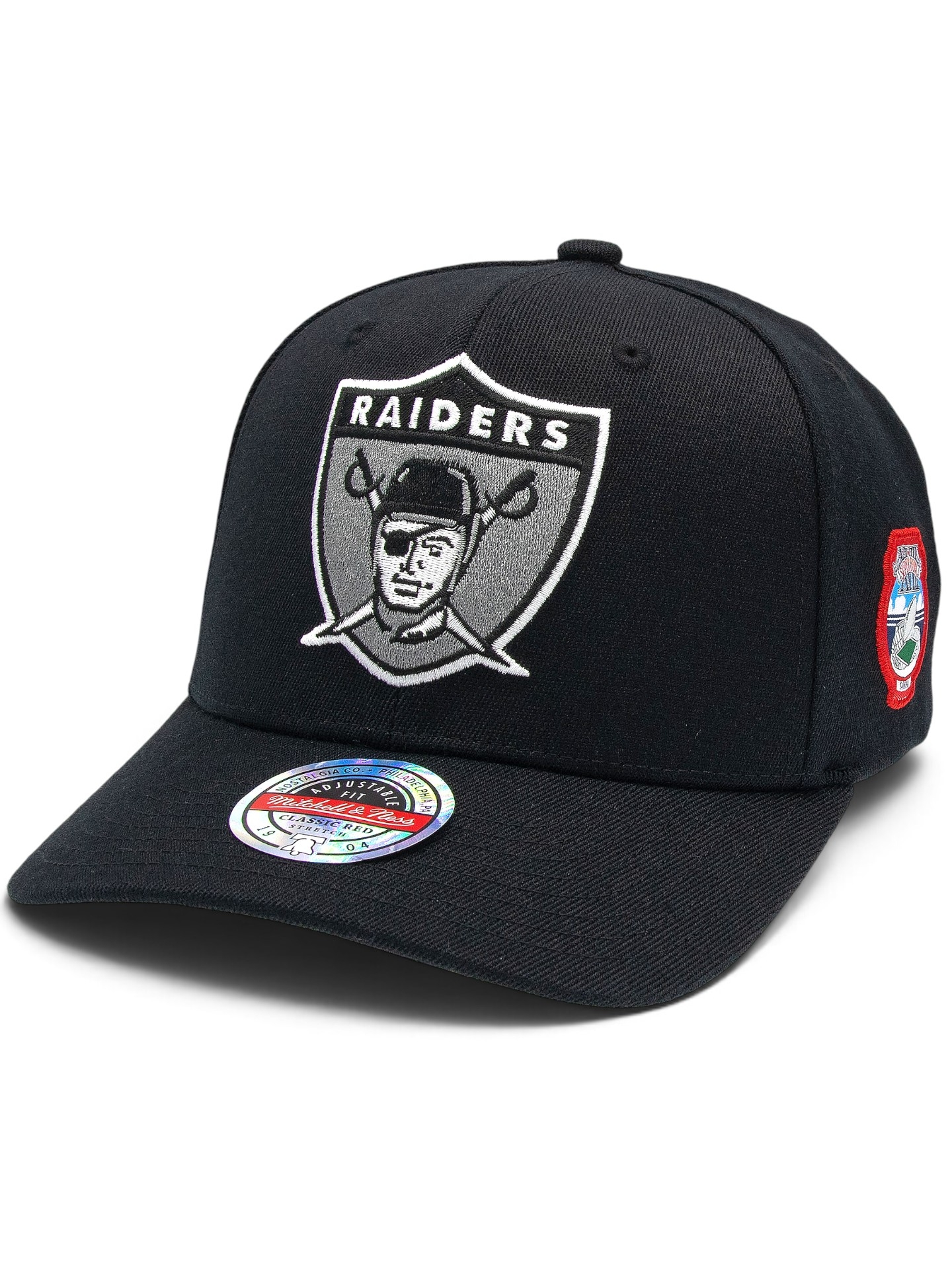 Oakland Raiders Black Out Sidepatch Classic Red Stretch-Snap NFL Cap Schwarz