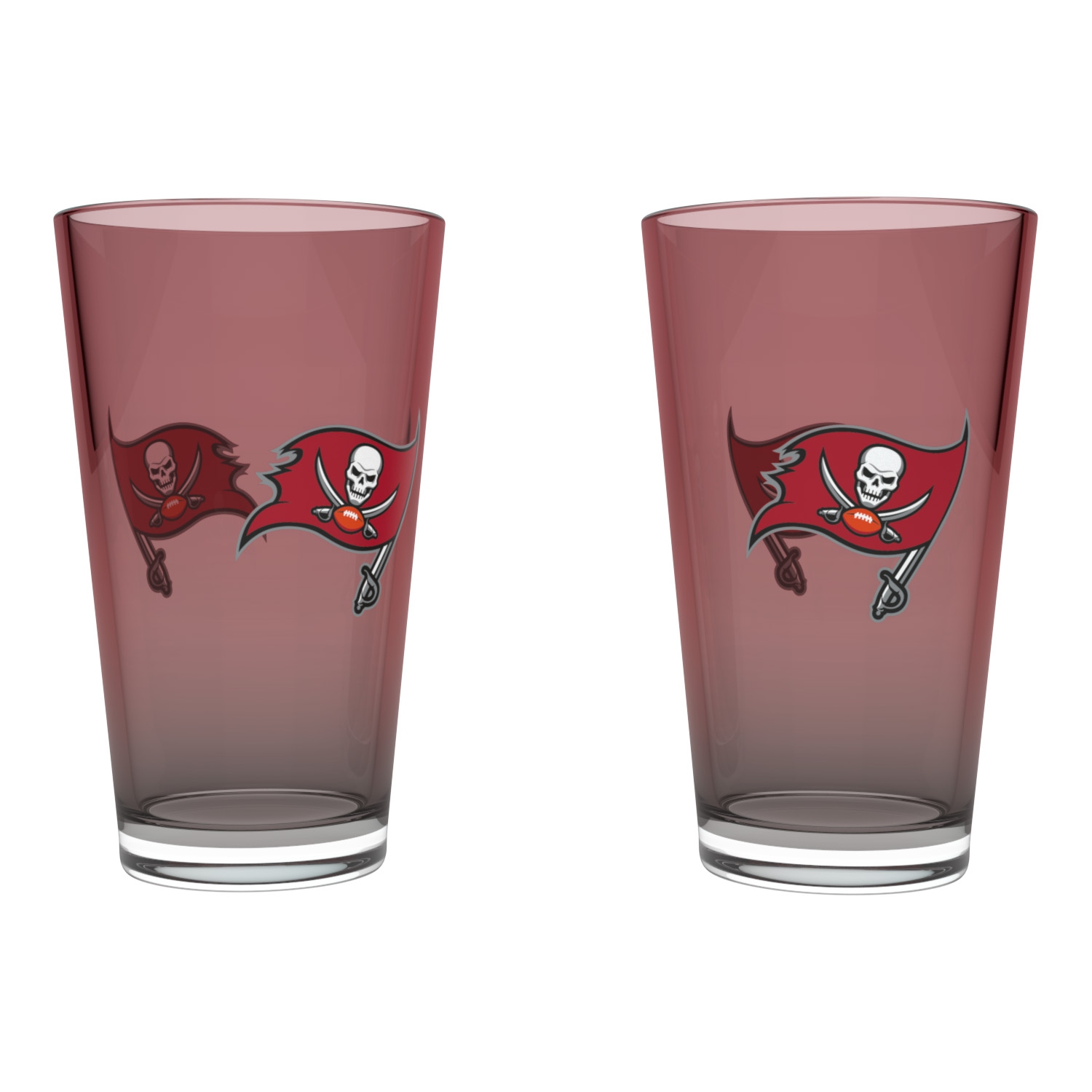 Tampa Bay Buccaneers Team Color NFL Pint Glass Set (2-Piece)