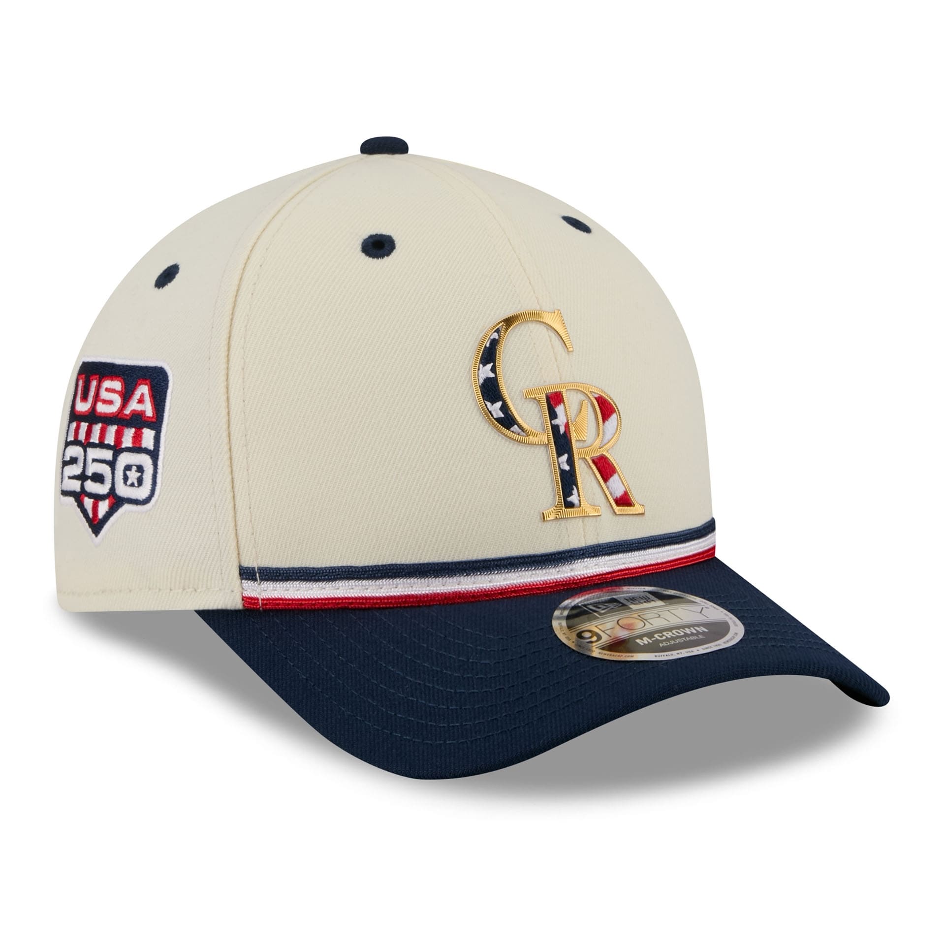 Colorado Rockies 2026 4th of July USA 250 9FORTY Snapback MLB Cap