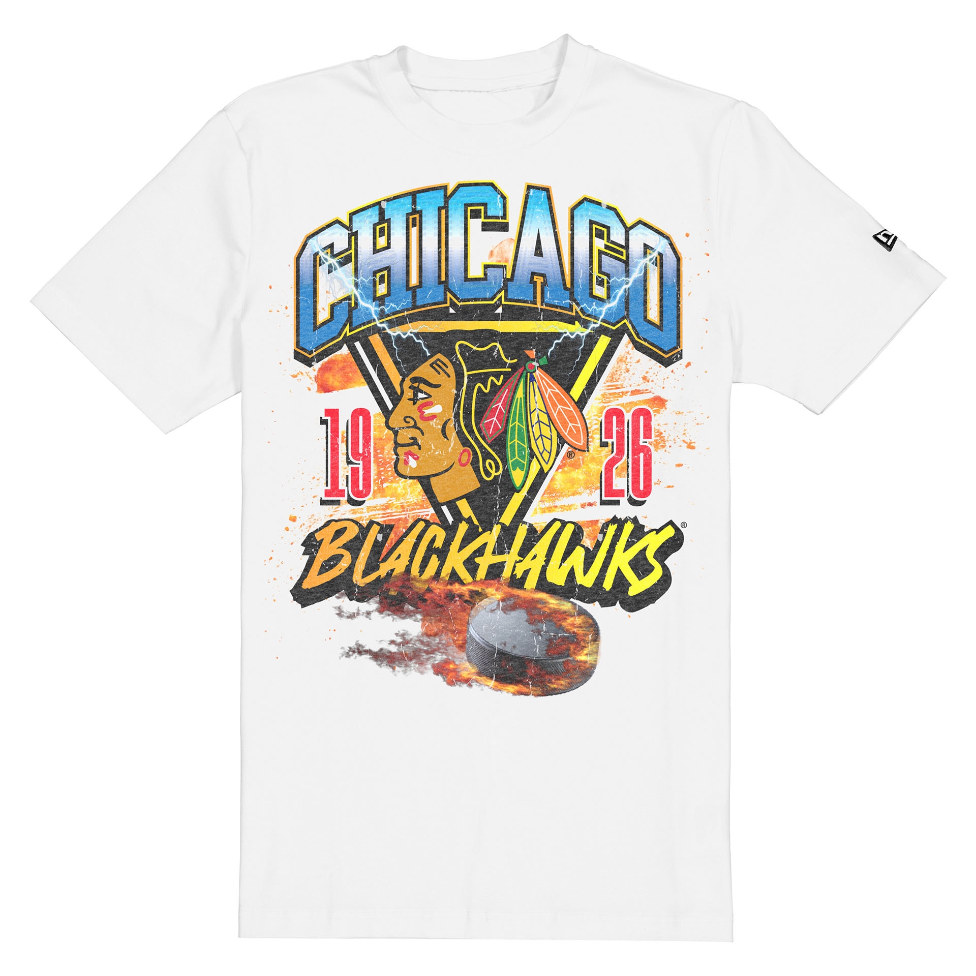 Chicago Blackhawks Fireball Oversized NHL T-Shirt Weiß