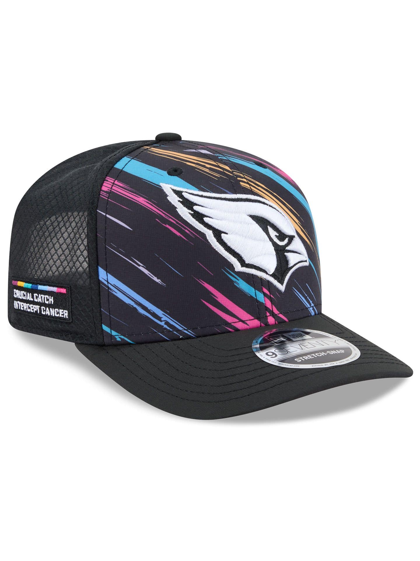 Arizona Cardinals 2026 NFL Crucial Catch 9SEVENTY Stretch-Snap Trucker Cap