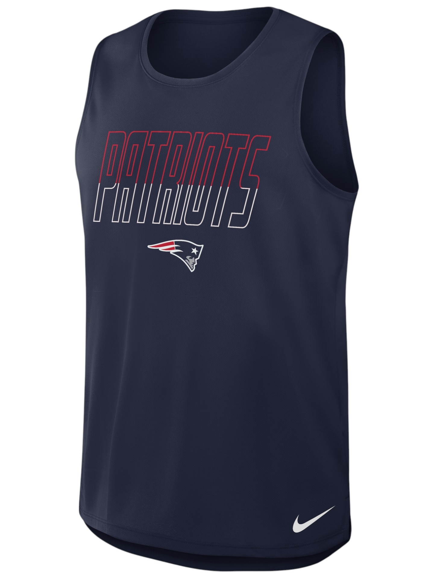 New England Patriots Miler Dri-FIT NFL Muscle Tank Top Navy