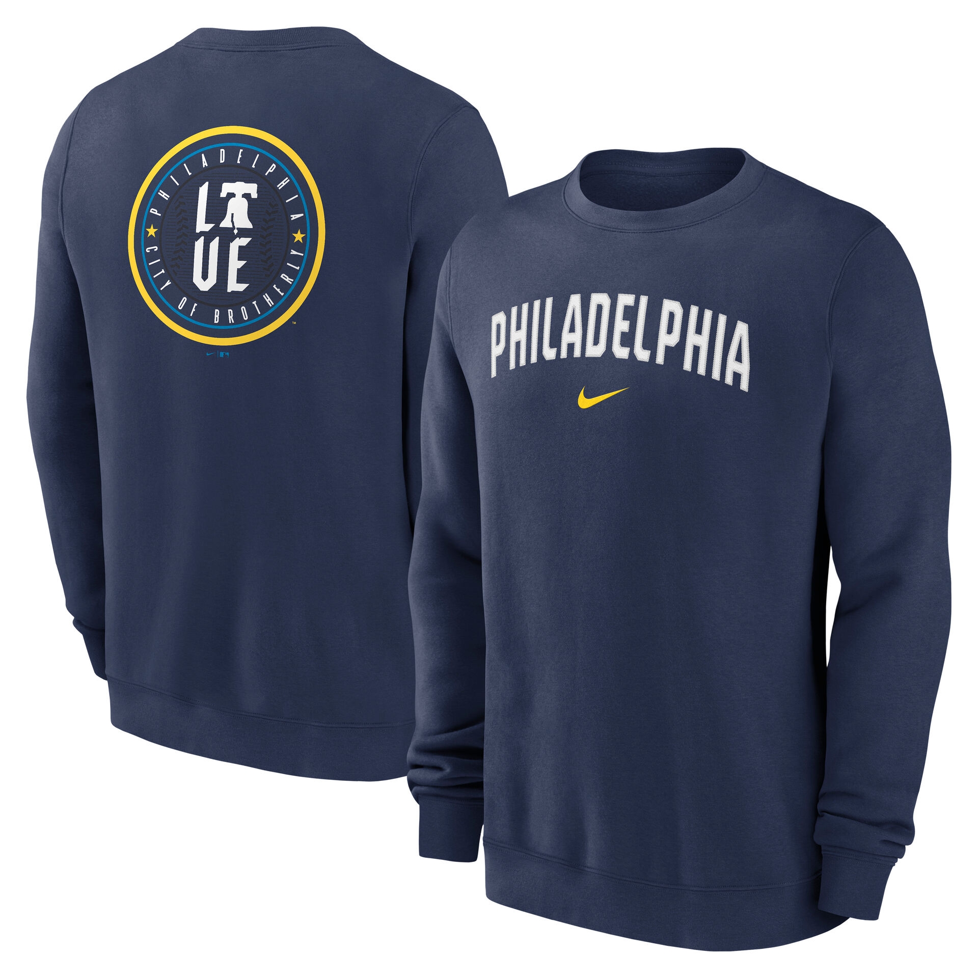Philadelphia Phillies City Connect 2-Hit Club Crew Pullover Navy