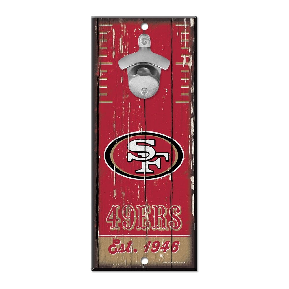 San Francisco 49ers NFL Schild mit Flaschenöffner