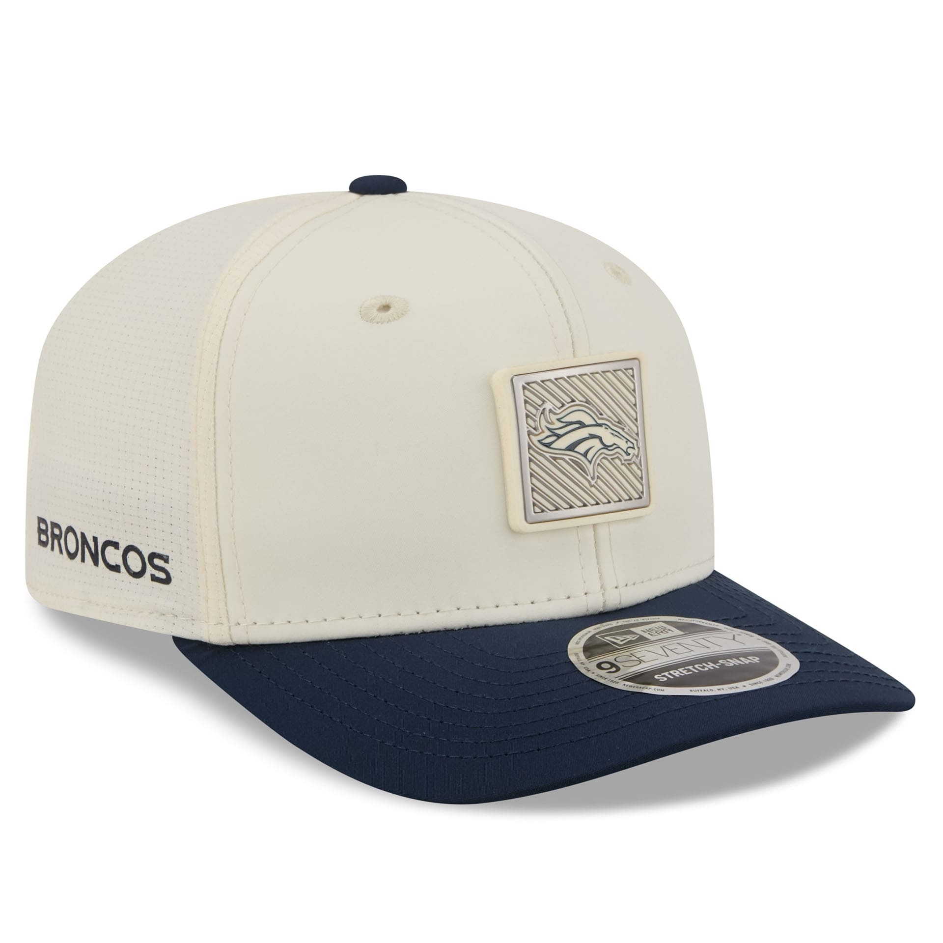 Denver Broncos 2026 NFL Training Camp 9SEVENTY Stretch-Snap Cap Cream/Navy