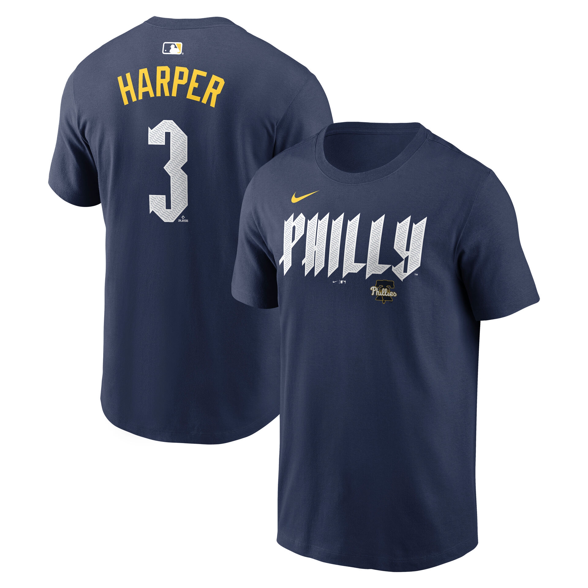Bryce Harper #3 Philadelphia Phillies City Connect Player MLB T-Shirt Navy