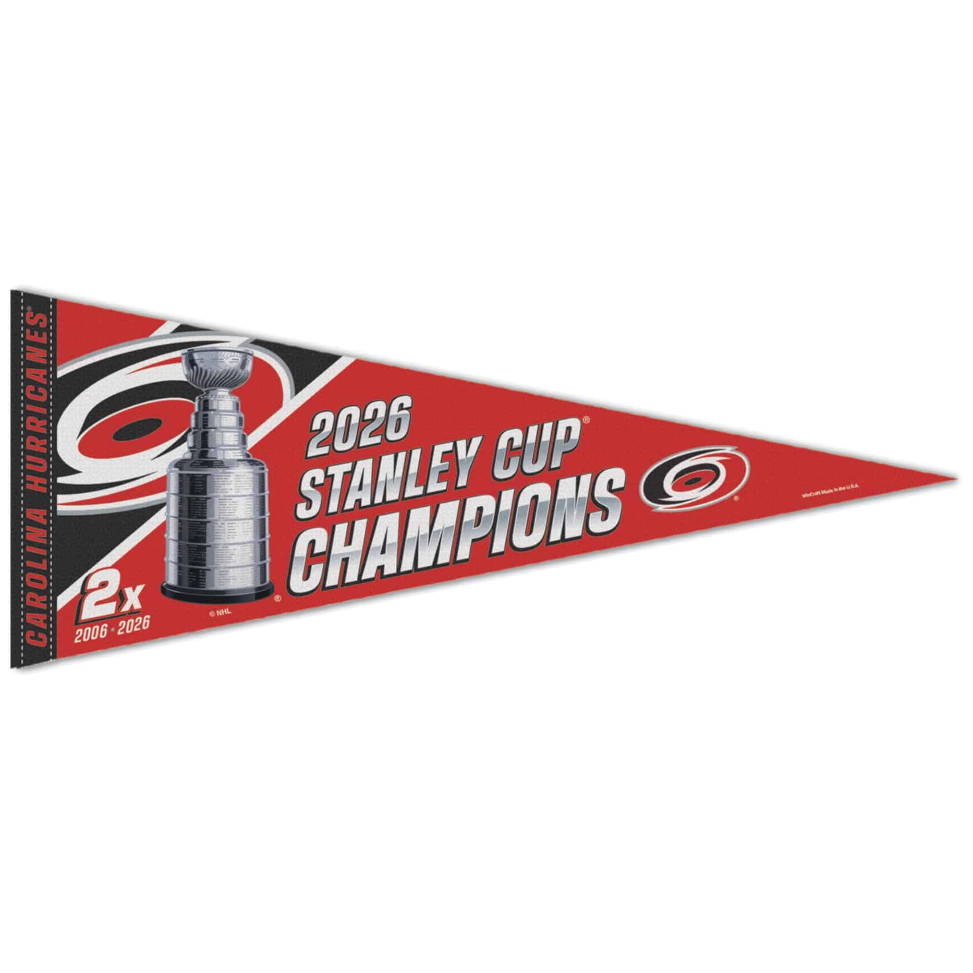Carolina Hurricanes 2026 Stanley Cup Champions Premium NHL Pennant