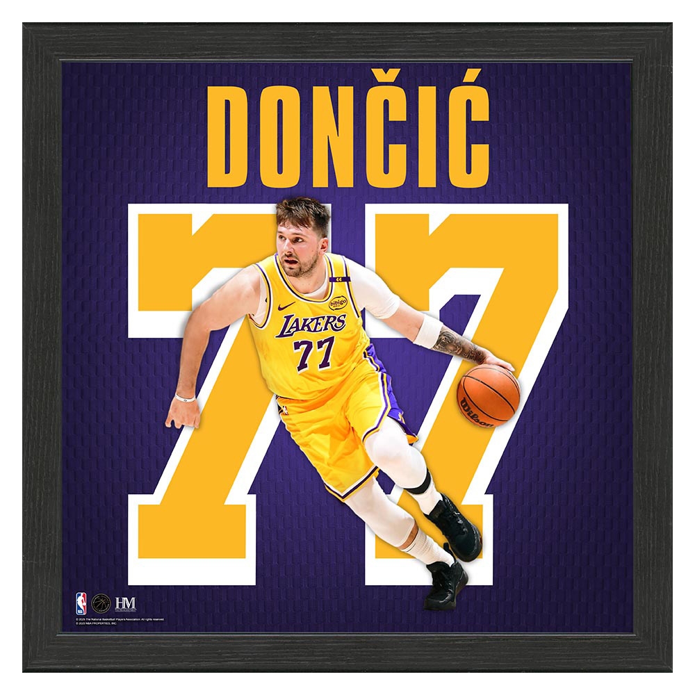 Luka Doncic #77 Los Angeles Lakers Impact Jersey Framed NBA Photo
