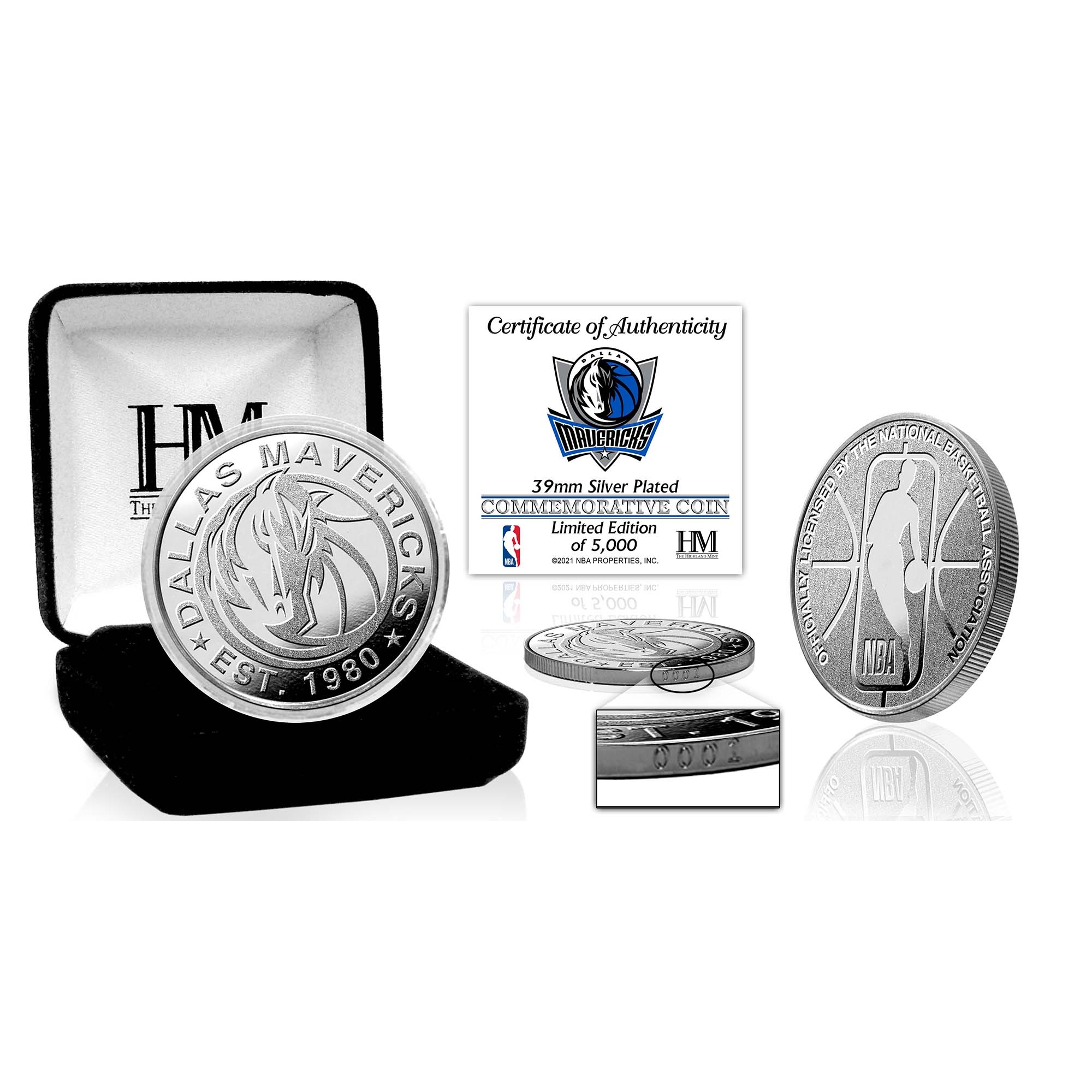 Dallas Mavericks NBA Team Silver Mint Coin