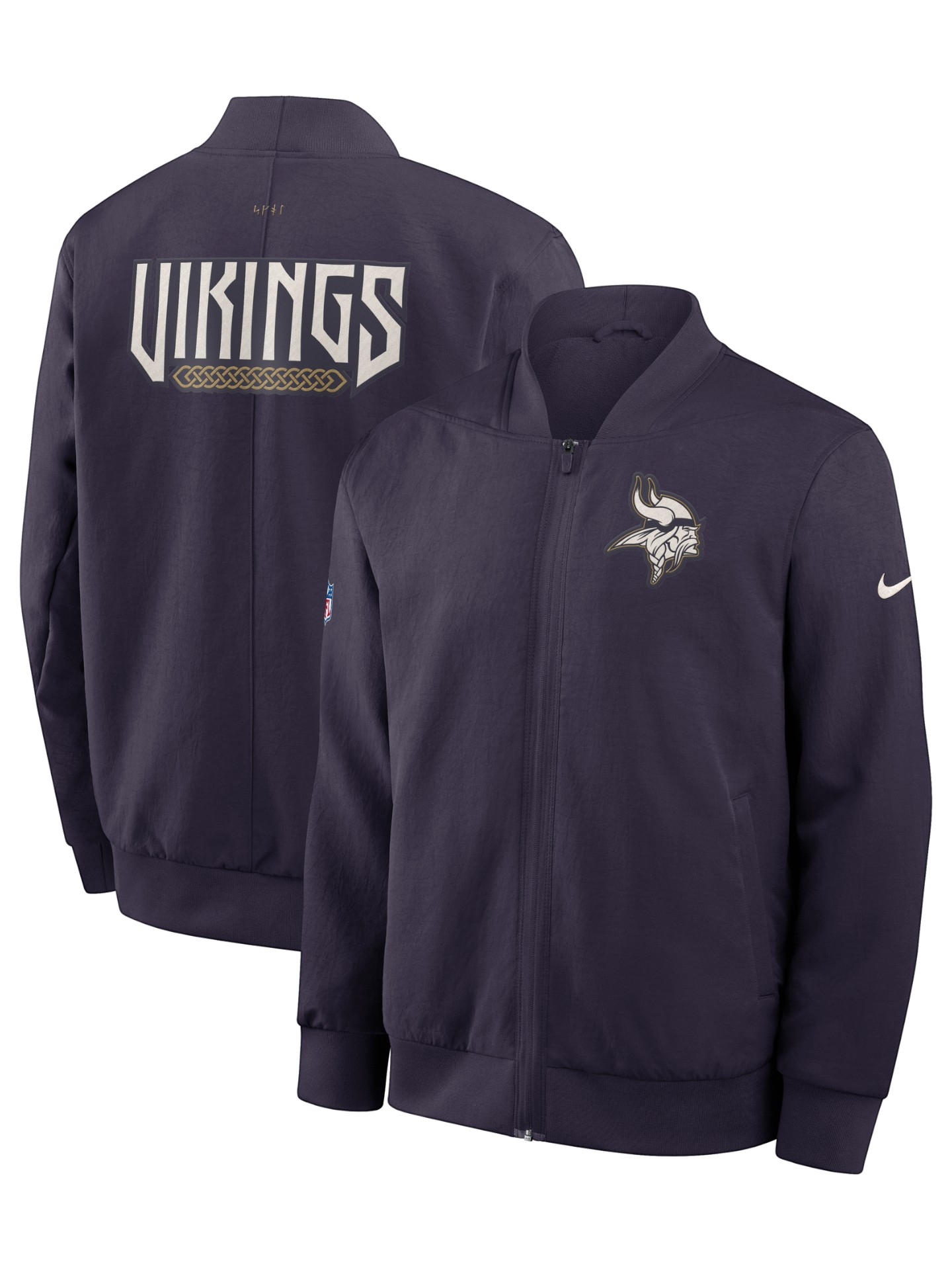 Minnesota Vikings 2026 NFL Rivalries Sideline Bomber Jacke Lila