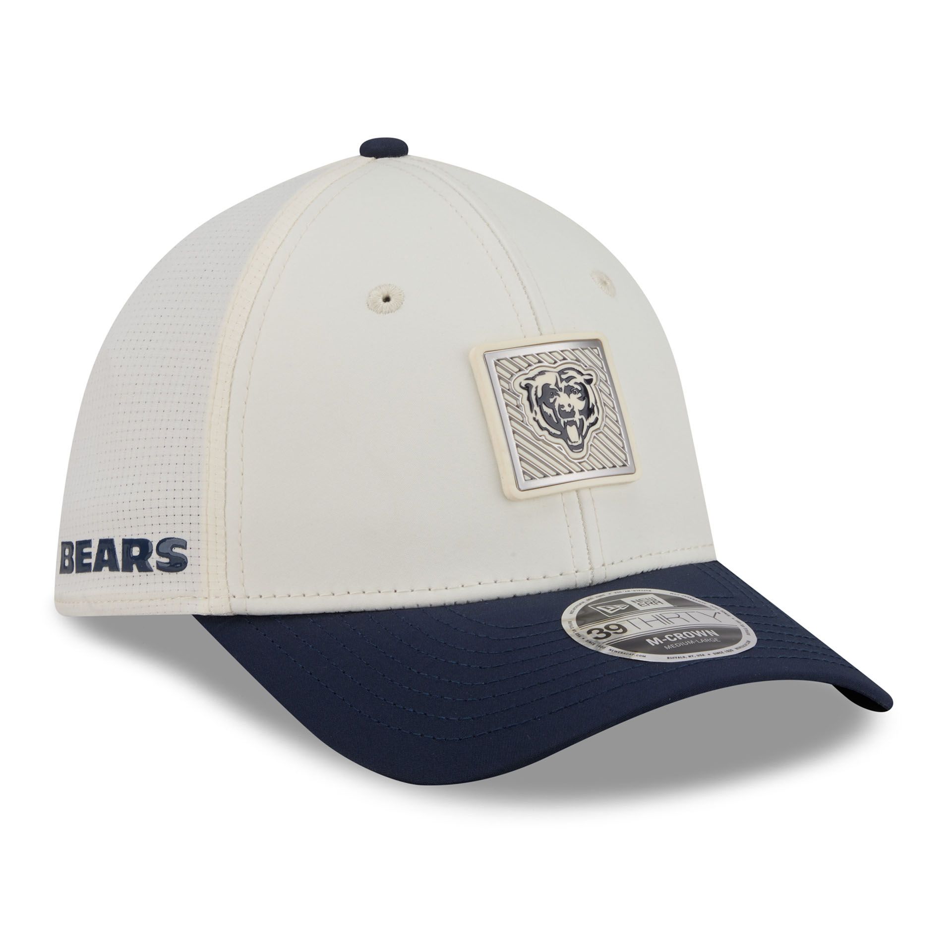 Chicago Bears "Bear" 2026 NFL Training Camp 39THIRTY Flex Cap Cream/Navy