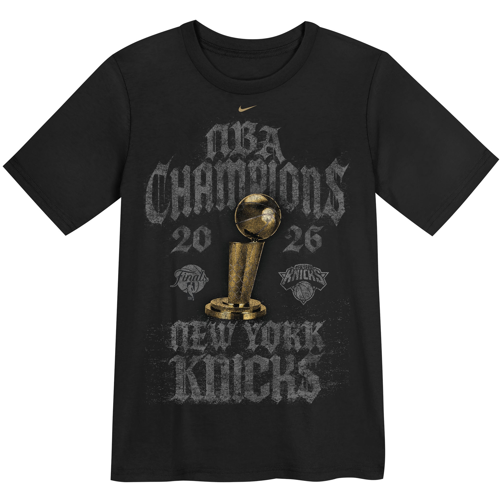 New York Knicks 2026 NBA Champions Locker Room T-Shirt Schwarz