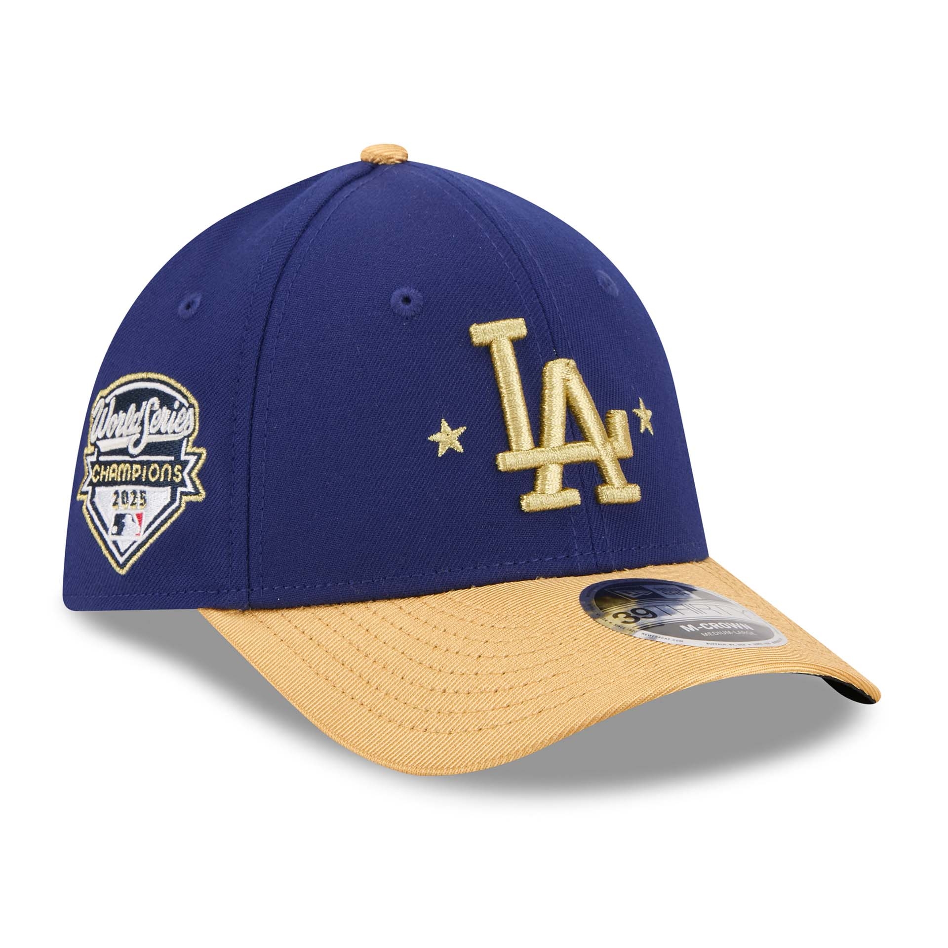 Los Angeles Dodgers Gold 2025 World Series Champions 39THIRTY Flex Cap Cap