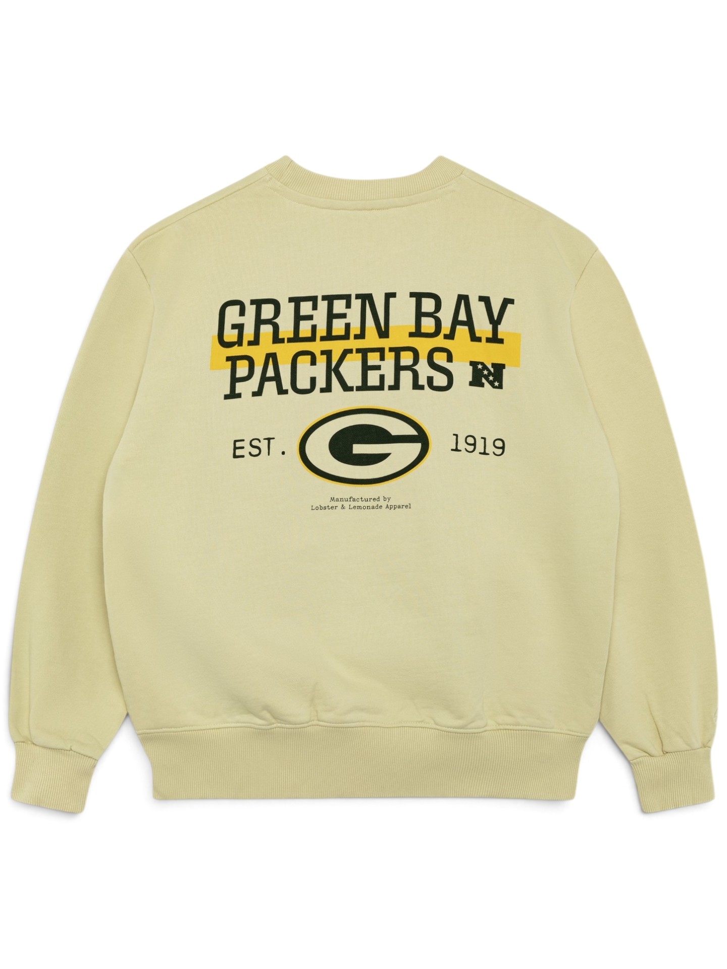 Green Bay Packers L&L '96 Classics NFL Crew Sweater Beige