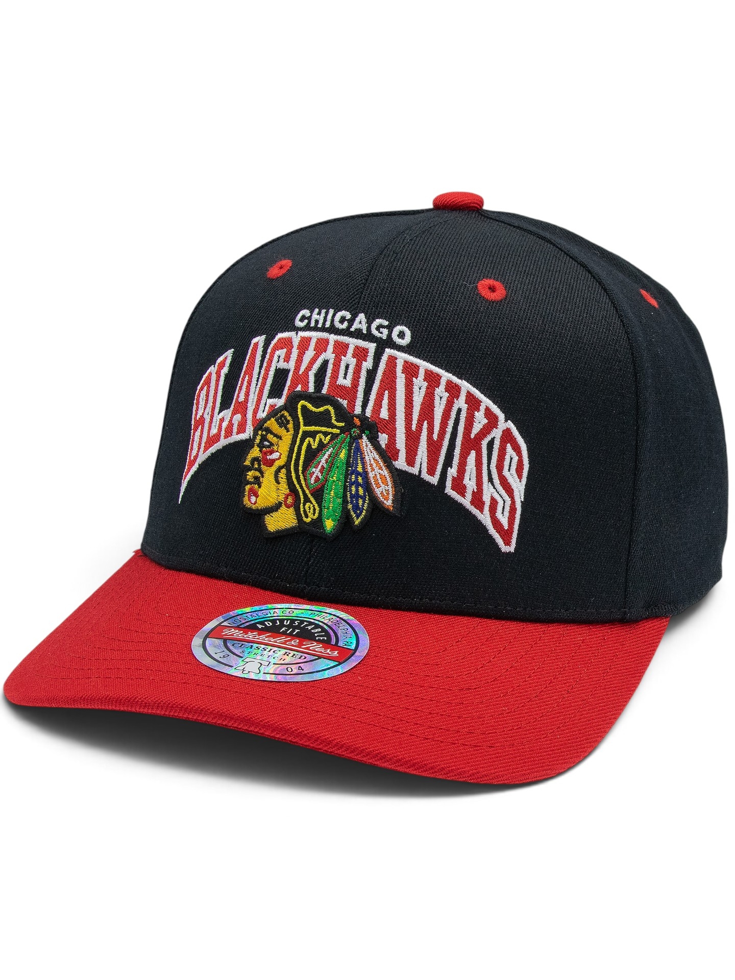 Chicago Blackhawks Team Arch Classic Red Stretch-Snap NHL Cap Schwarz