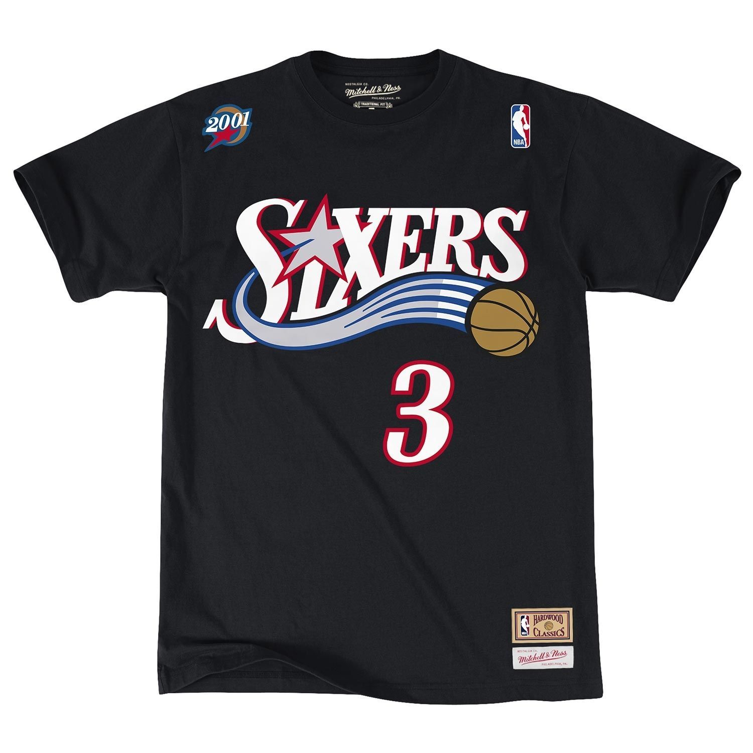 Allen Iverson #3 Philadelphia 76ers Mitchell & Ness NBA T-Shirt Black