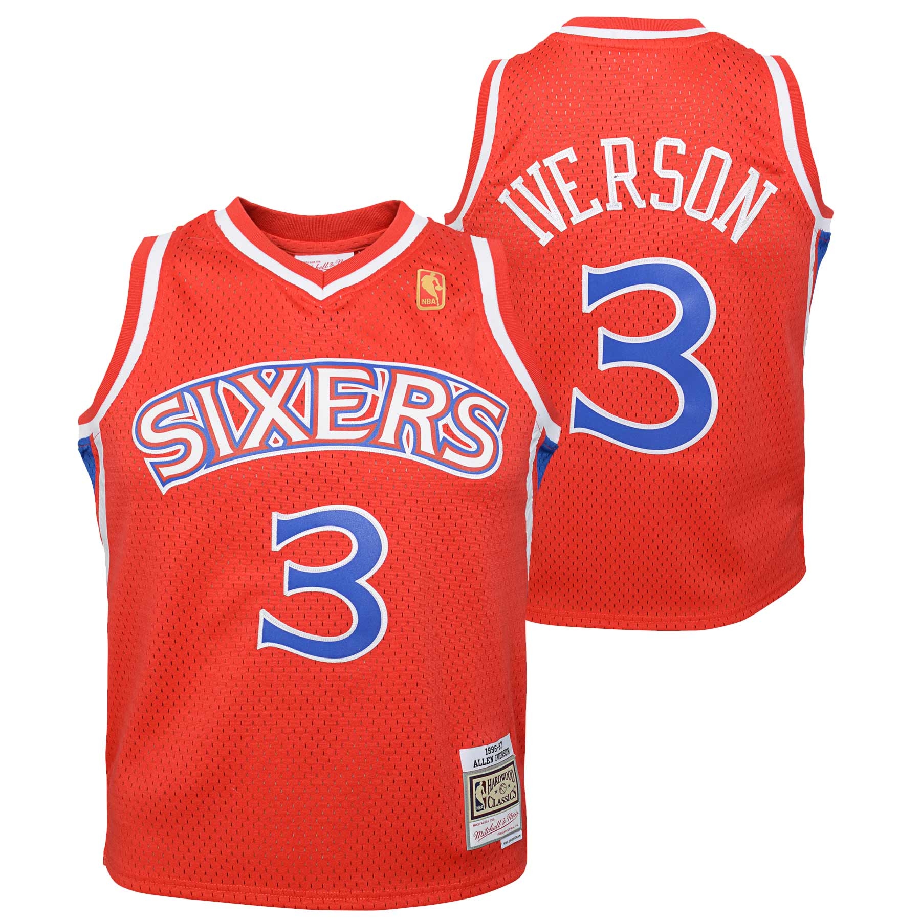 Allen Iverson #3 Philadelphia 76ers 1996-97 Youth Swingman NBA Jersey Red (YOUTH)