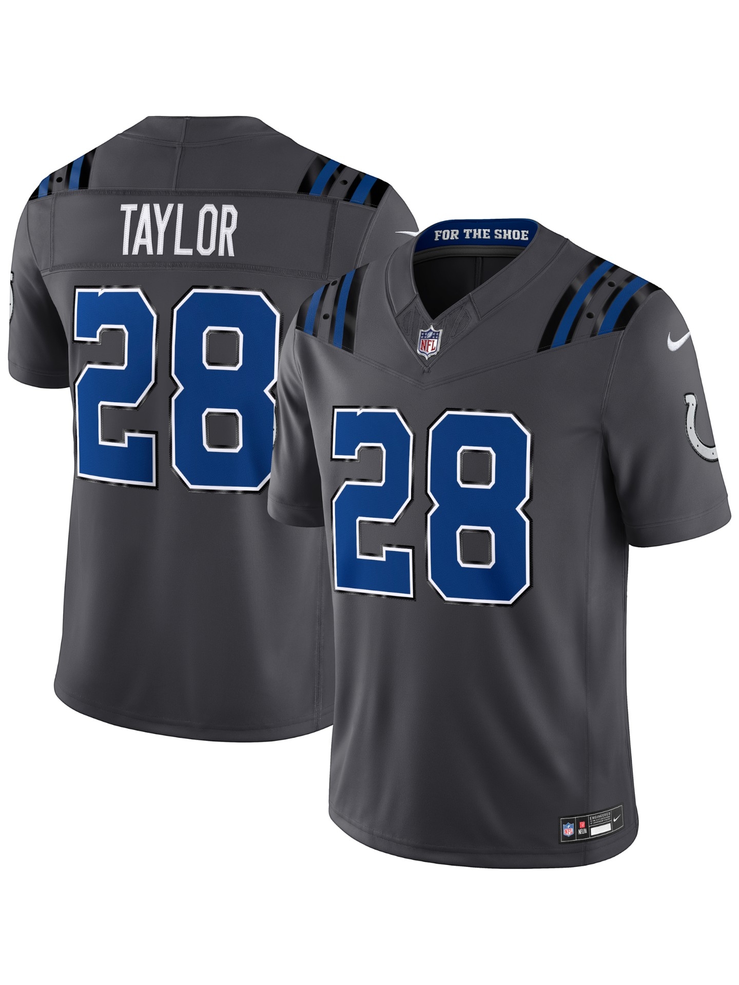Jonathan Taylor #28 Indianapolis Colts 2026 Rivalries Stitched Limited NFL Trikot Dunkelgrau