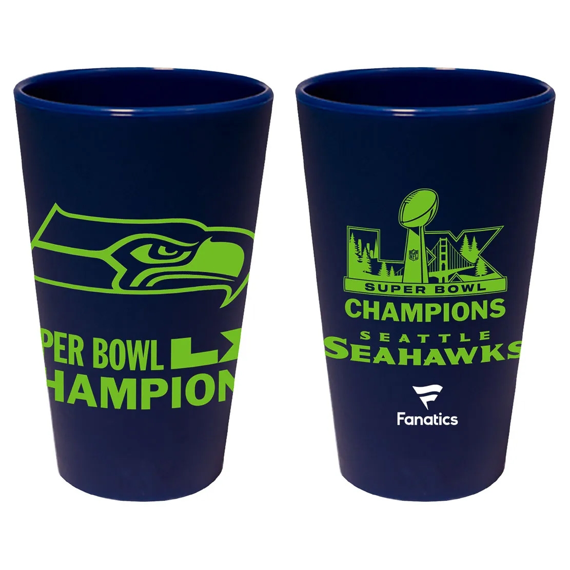 Seattle Seahawks Super Bowl LX Champions SiliPint Pint Glas