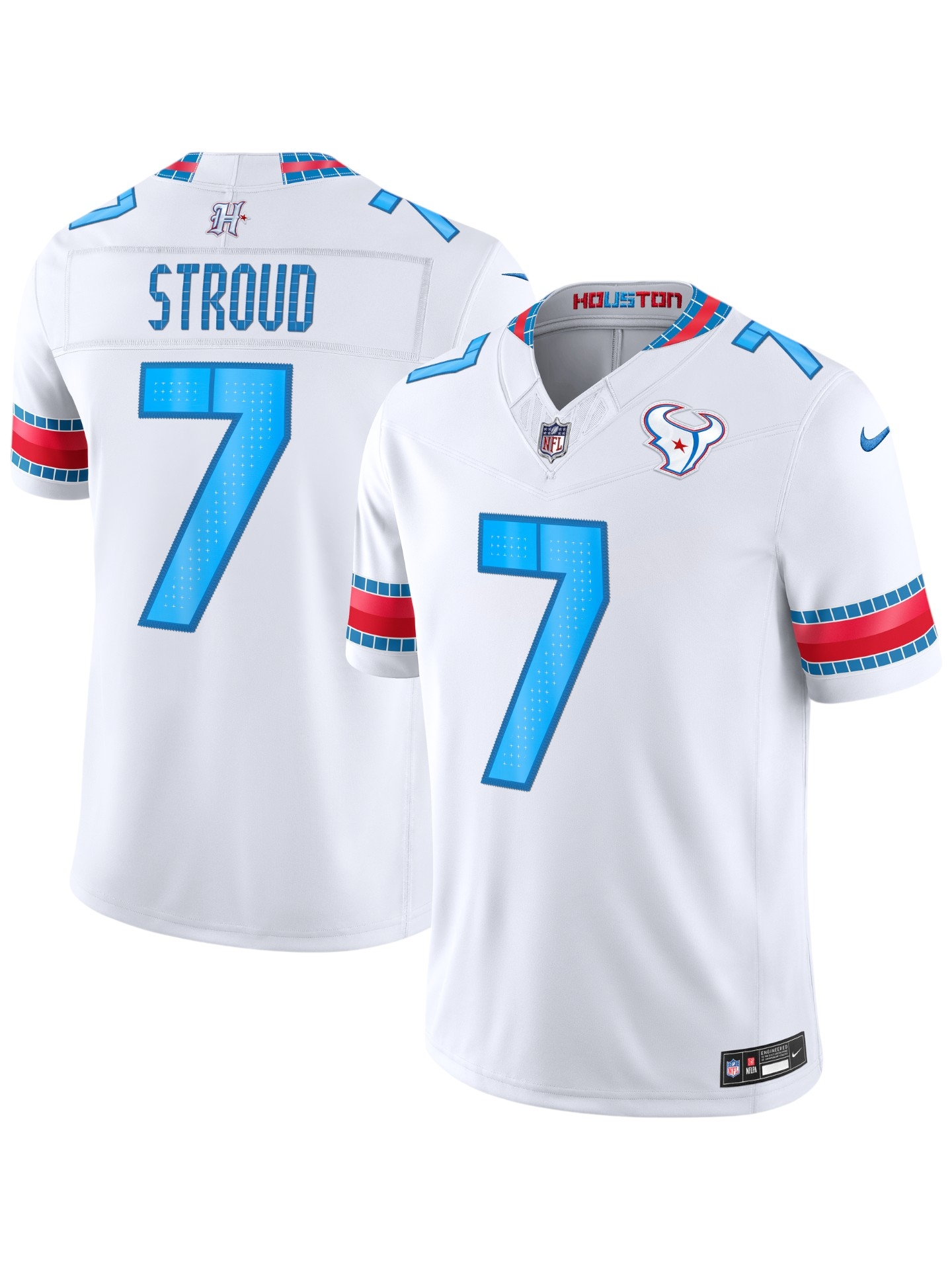 C.J. Stroud #7 Houston Texans 2026 Rivalries Stitched Limited NFL Trikot Weiß