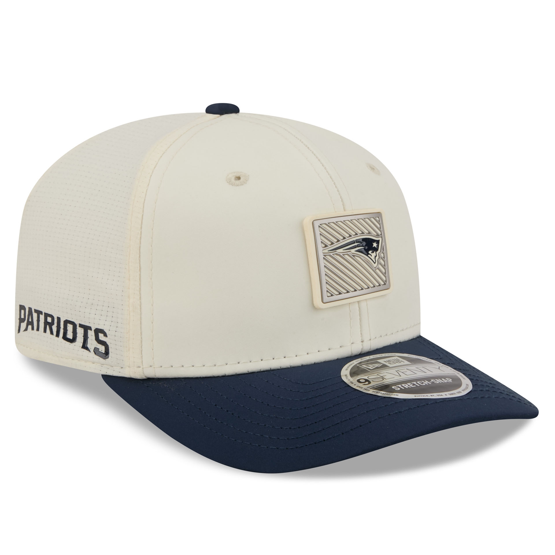 New England Patriots 2026 NFL Training Camp 9SEVENTY Stretch-Snap Cap Cream/Navy