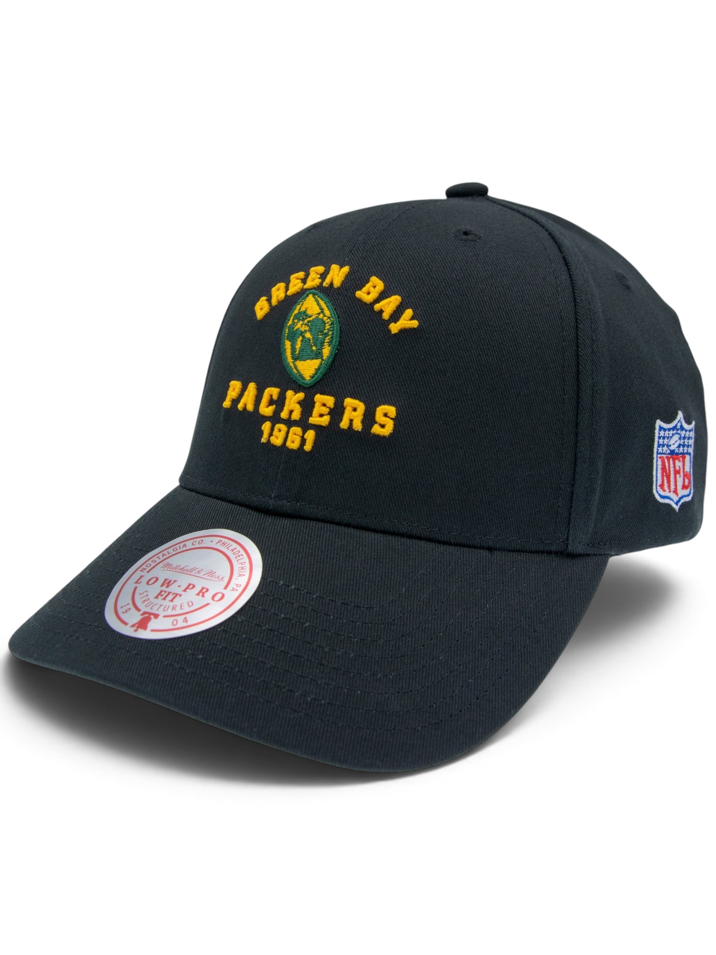 Green Bay Packers Thowback Low Pro Snapback NFL Cap Black