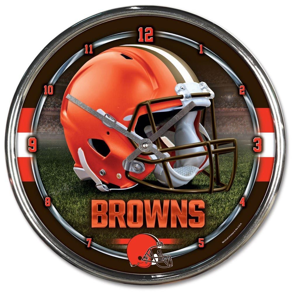 Cleveland Browns Chrome NFL Wanduhr