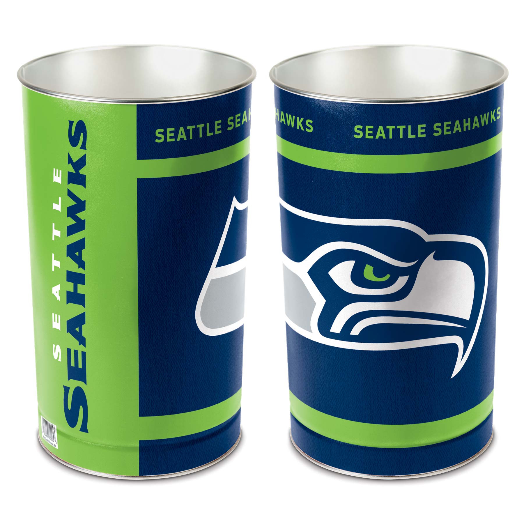 Seattle Seahawks Metal NFL Wastebasket