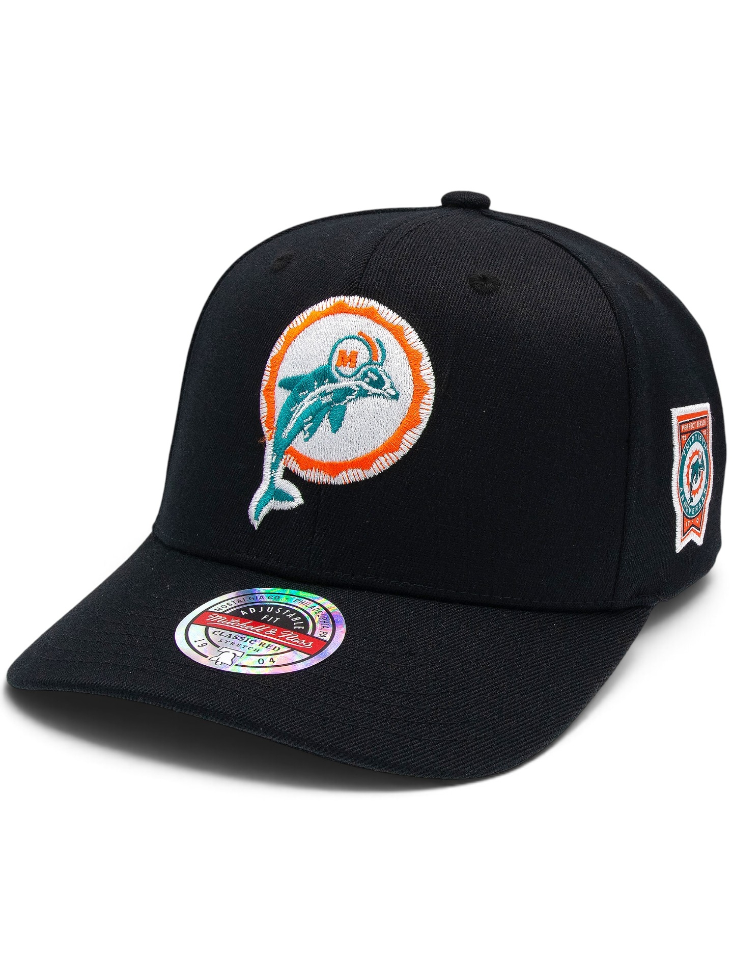 Miami Dolphins Black Out Sidepatch Classic Red Stretch-Snap NFL Cap Schwarz