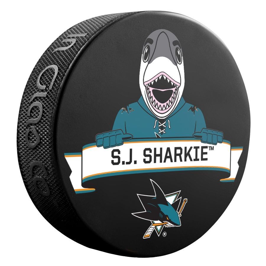 San Jose Sharks S.J. Sharkie Mascot NHL Souvenir Puck