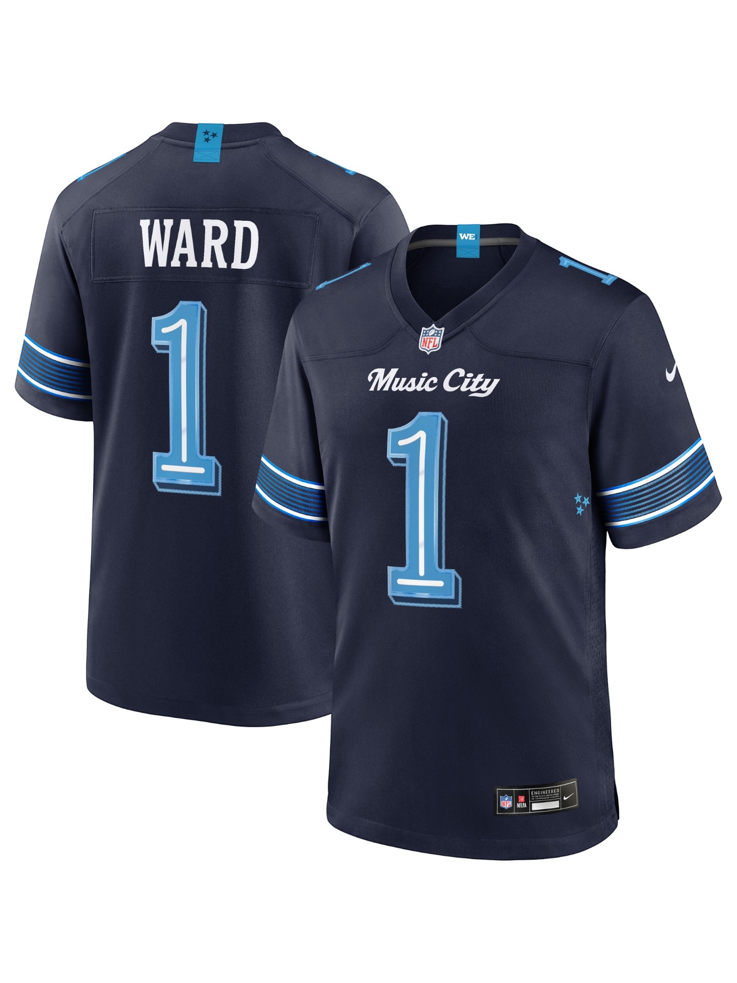 Cam Ward #1 Tennessee Titans 2026 Rivalries Game NFL Trikot Navy