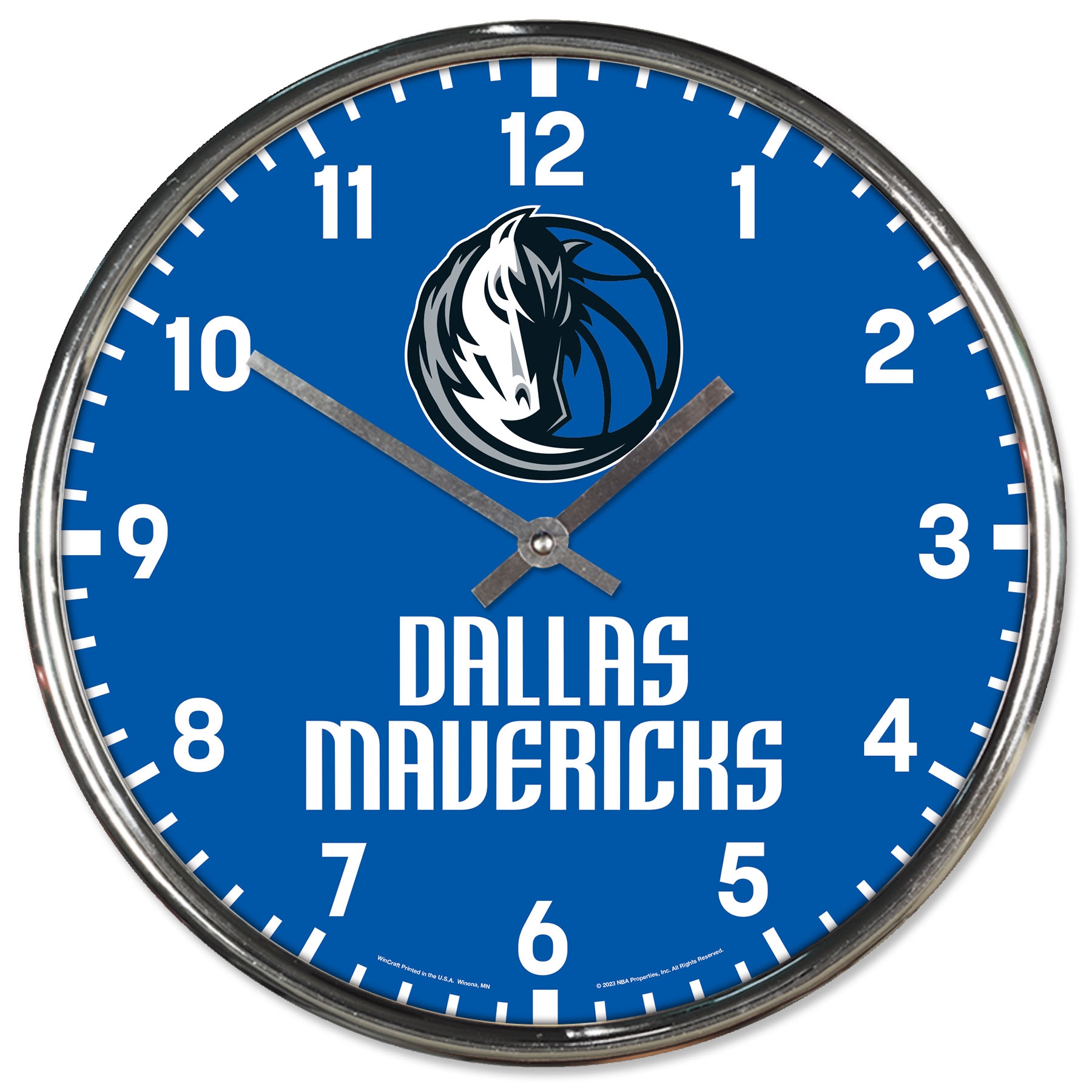 Dallas Mavericks Chrome NBA Team Design Wanduhr