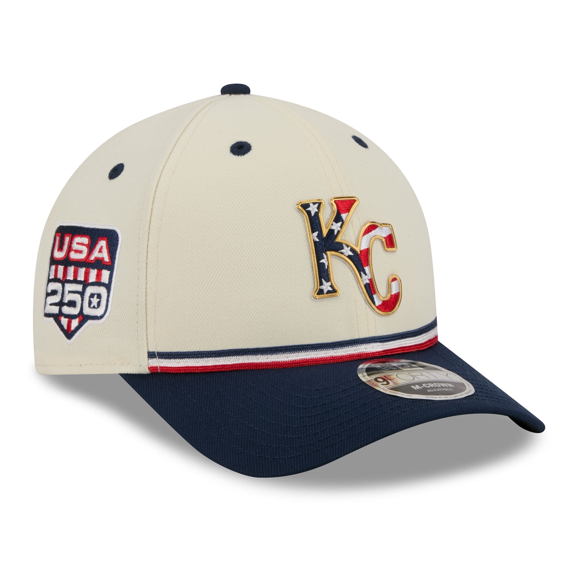 Kansas City Royals 2026 4th of July USA 250 9FORTY Snapback MLB Cap