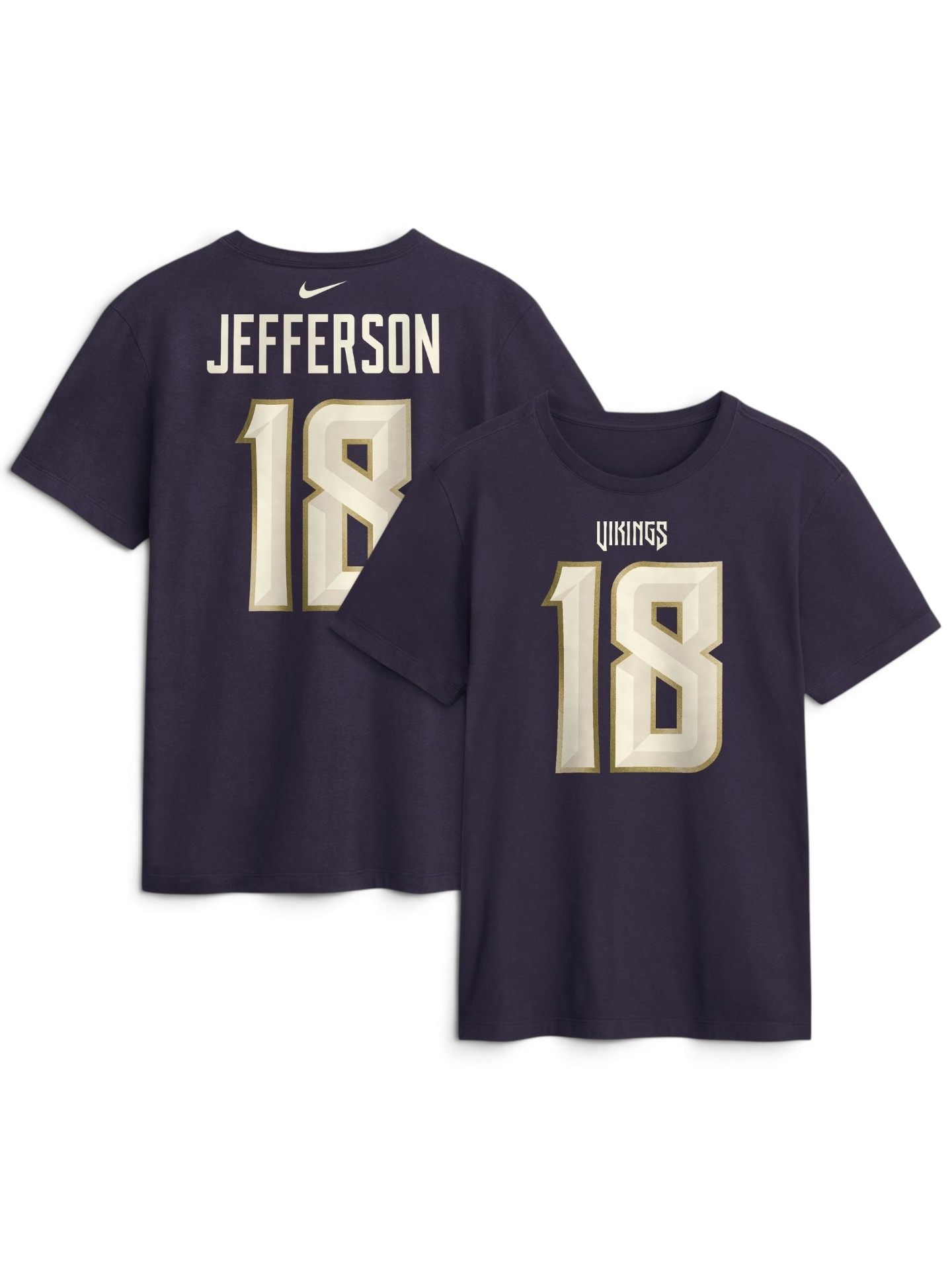 Justin Jefferson #18 Minnesota Vikings 2026 NFL Rivalries Player T-Shirt Lila