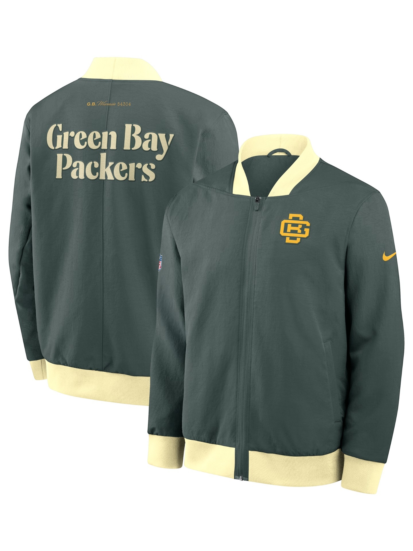 Green Bay Packers 2026 Rivalries Sideline Bomber Jacke Grün