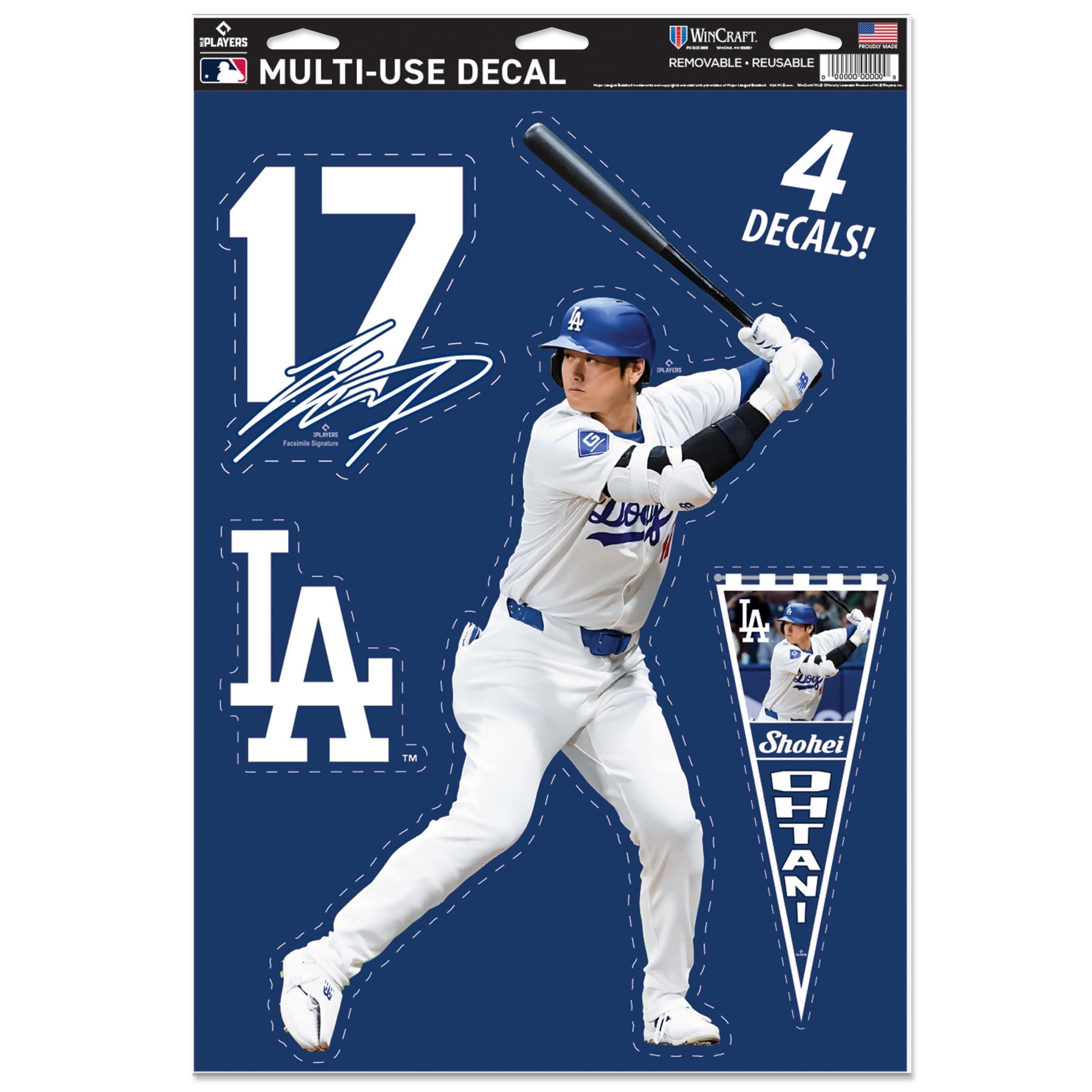 Shohei Ohtani #17 Los Angeles Dodgers Player MLB Aufkleber-Set (4 Stk.)