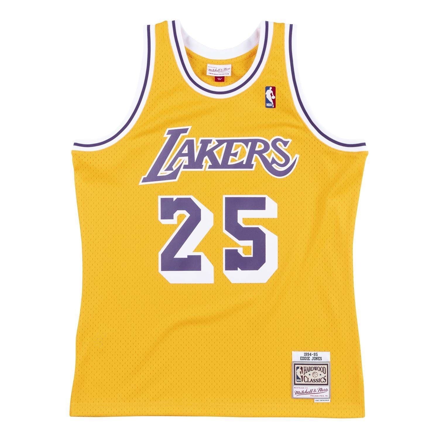 Eddie Jones #25 Los Angeles Lakers 1994-95 Swingman NBA Jersey Yellow