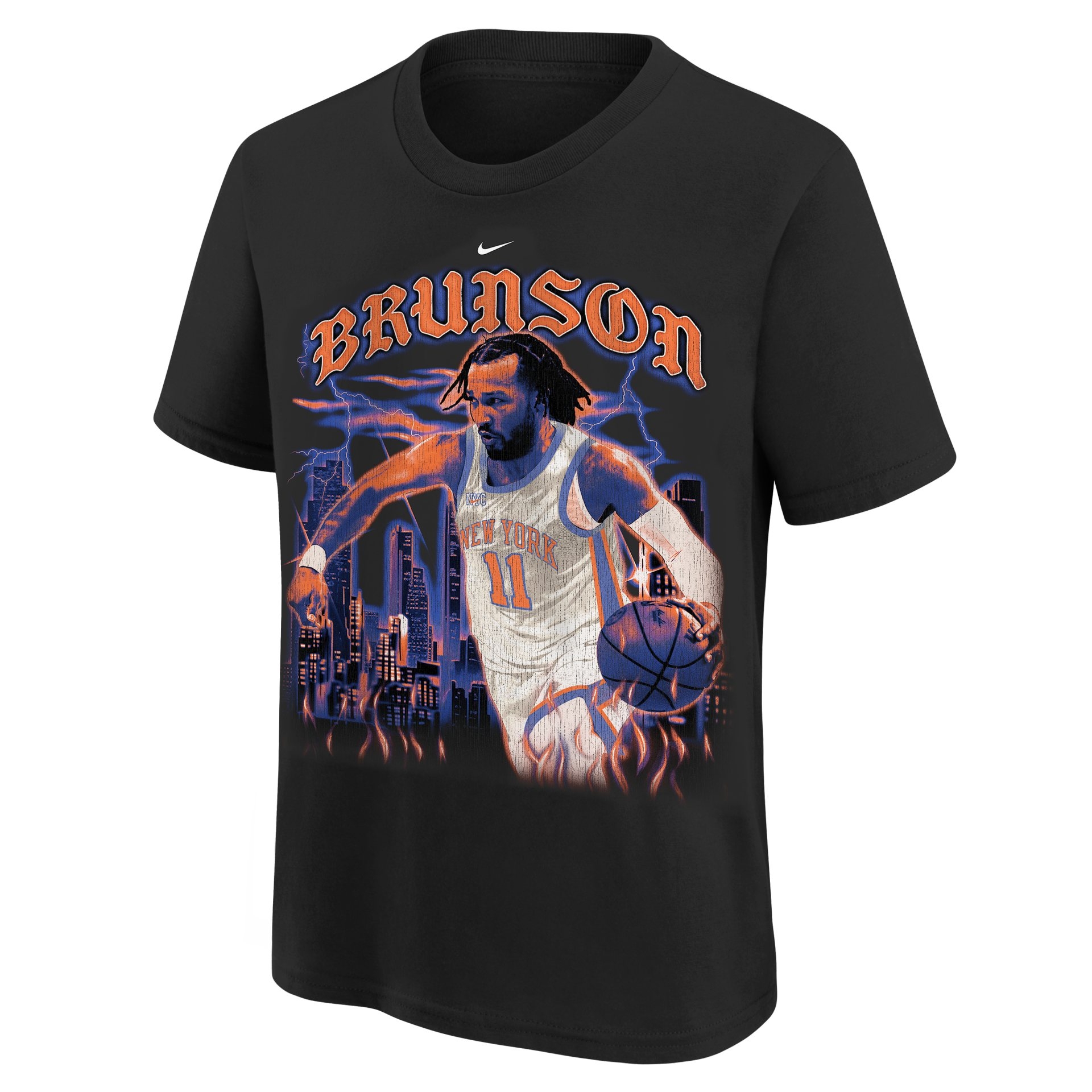 Jalen Brunson New York Knicks NBA City Edition T-Shirt Schwarz (YOUTH)
