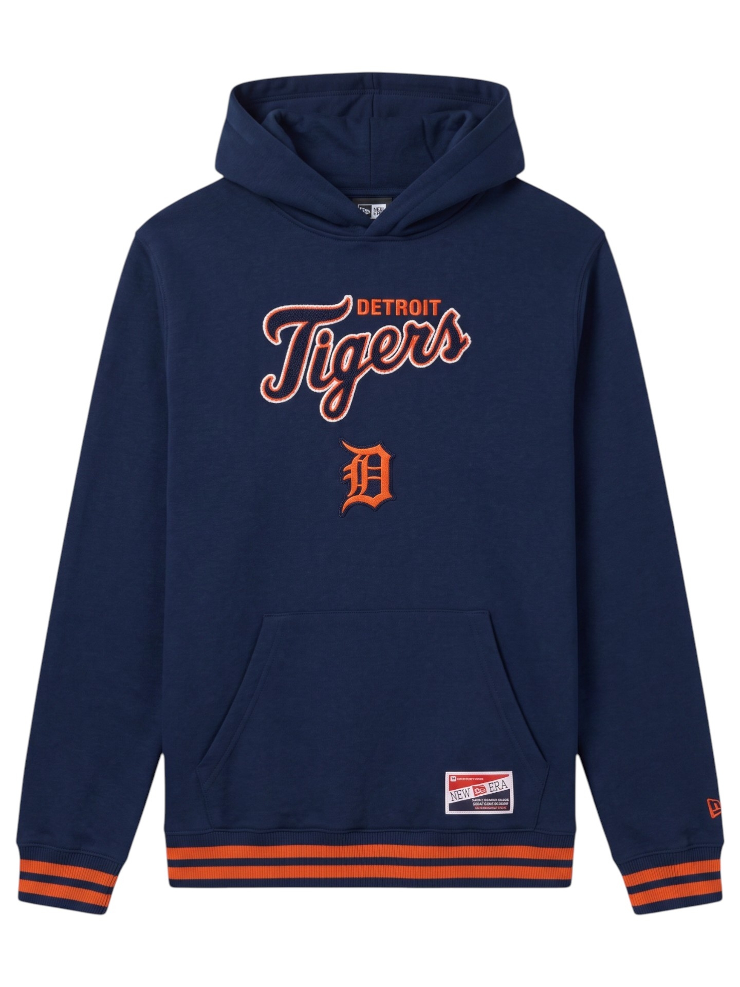 Detroit Tigers Felt Logo Throwback MLB Hoodie Navy