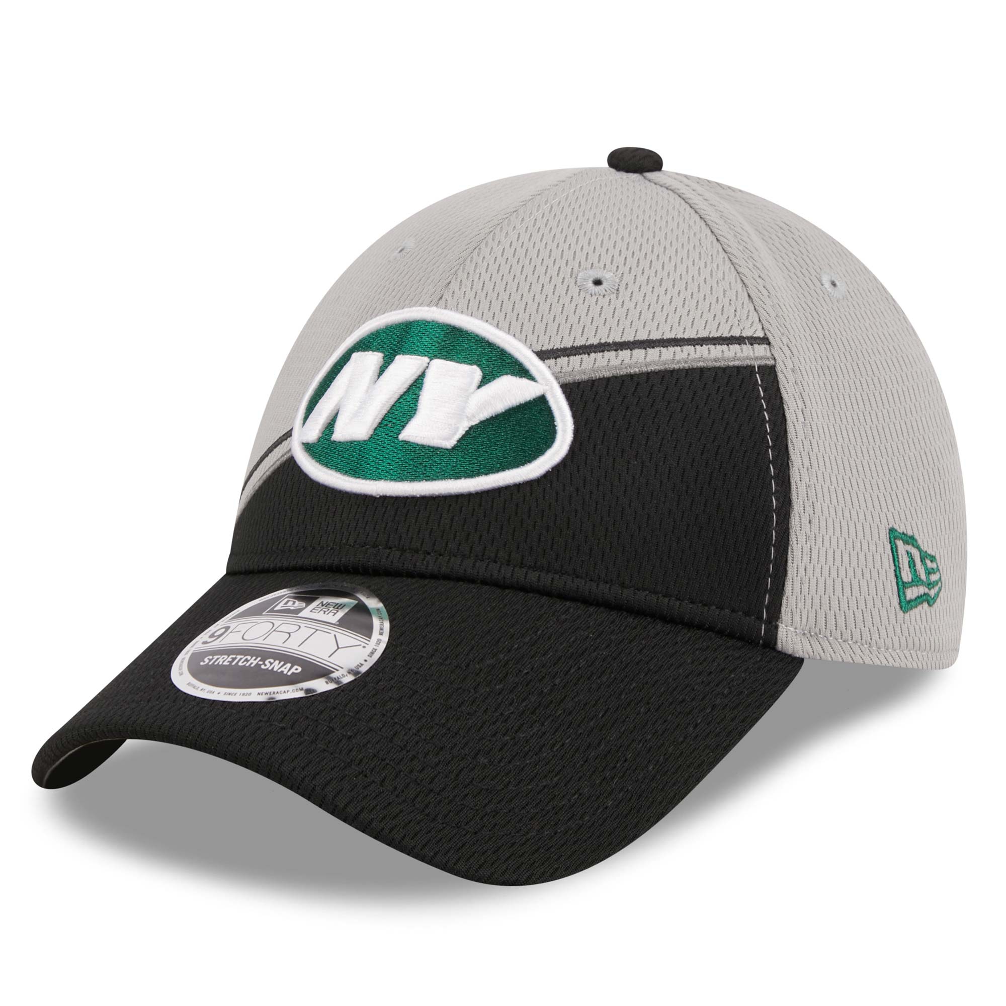New York Jets Colorway 2023 NFL Sideline New Era Stretch-Snap 9FORTY Cap Grau