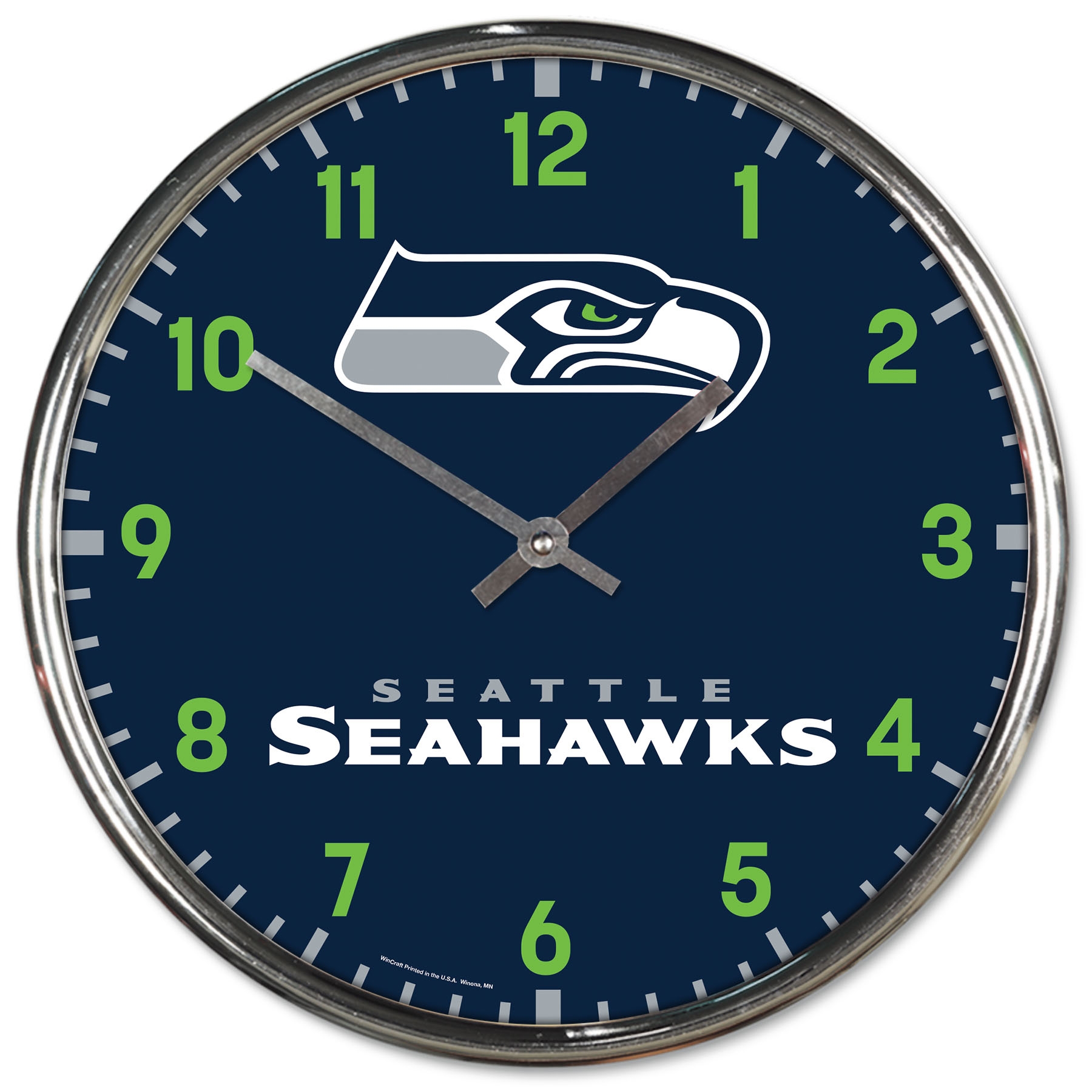 Seattle Seahawks Chrome NFL Team Design Wanduhr