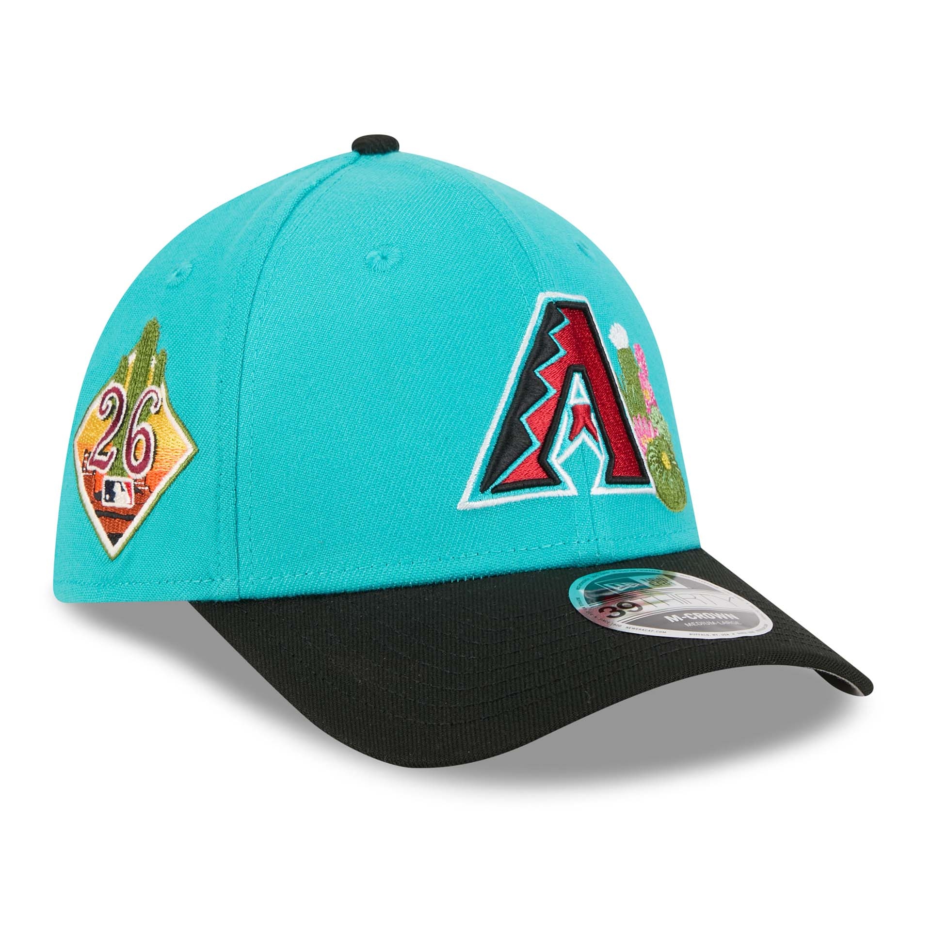 Arizona Diamondbacks 2026 MLB Spring Training 39THIRTY M-Crown Flex Cap Türkis