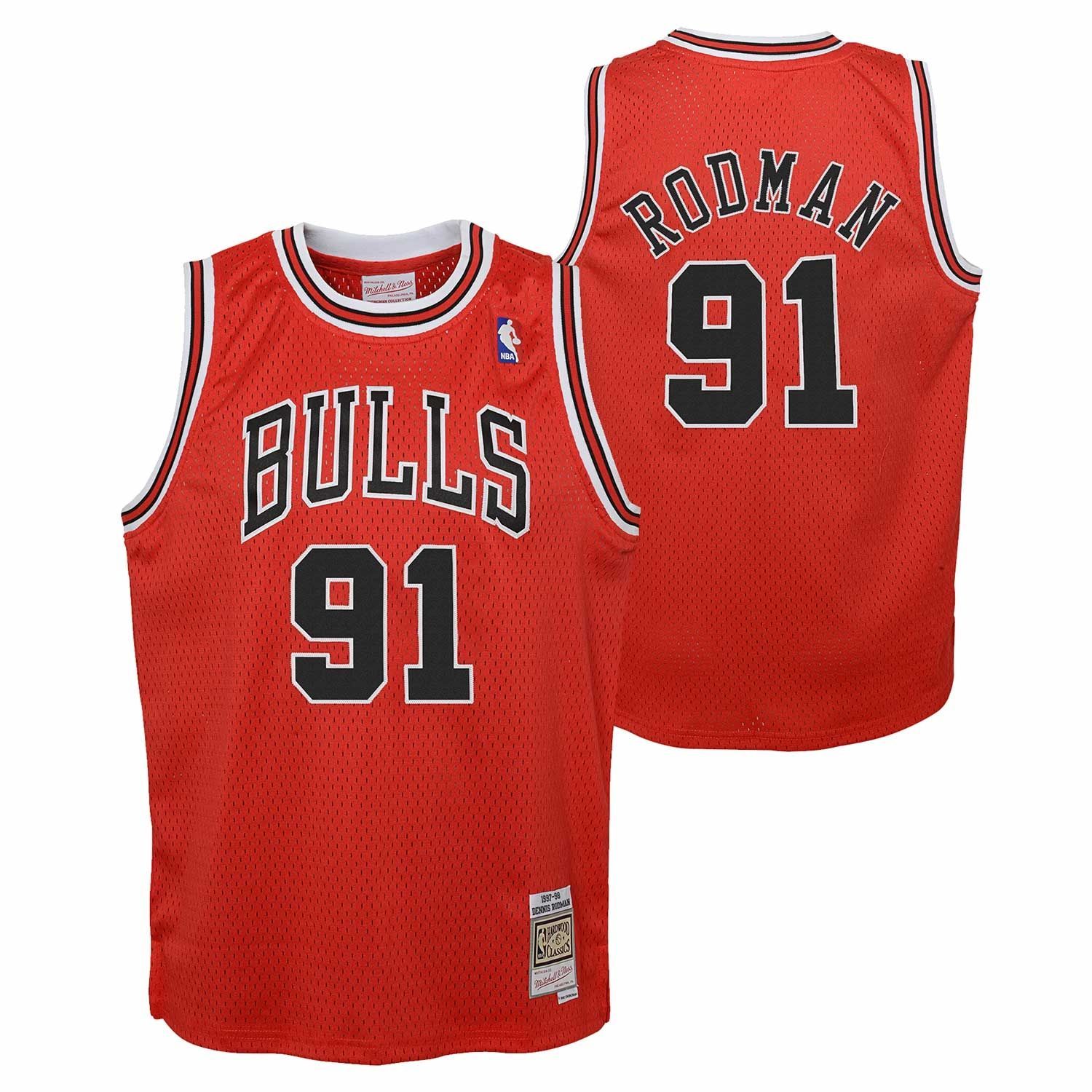 Dennis Rodman #91 Chicago Bulls 1997-98 Youth Swingman NBA Jersey (YOUTH)