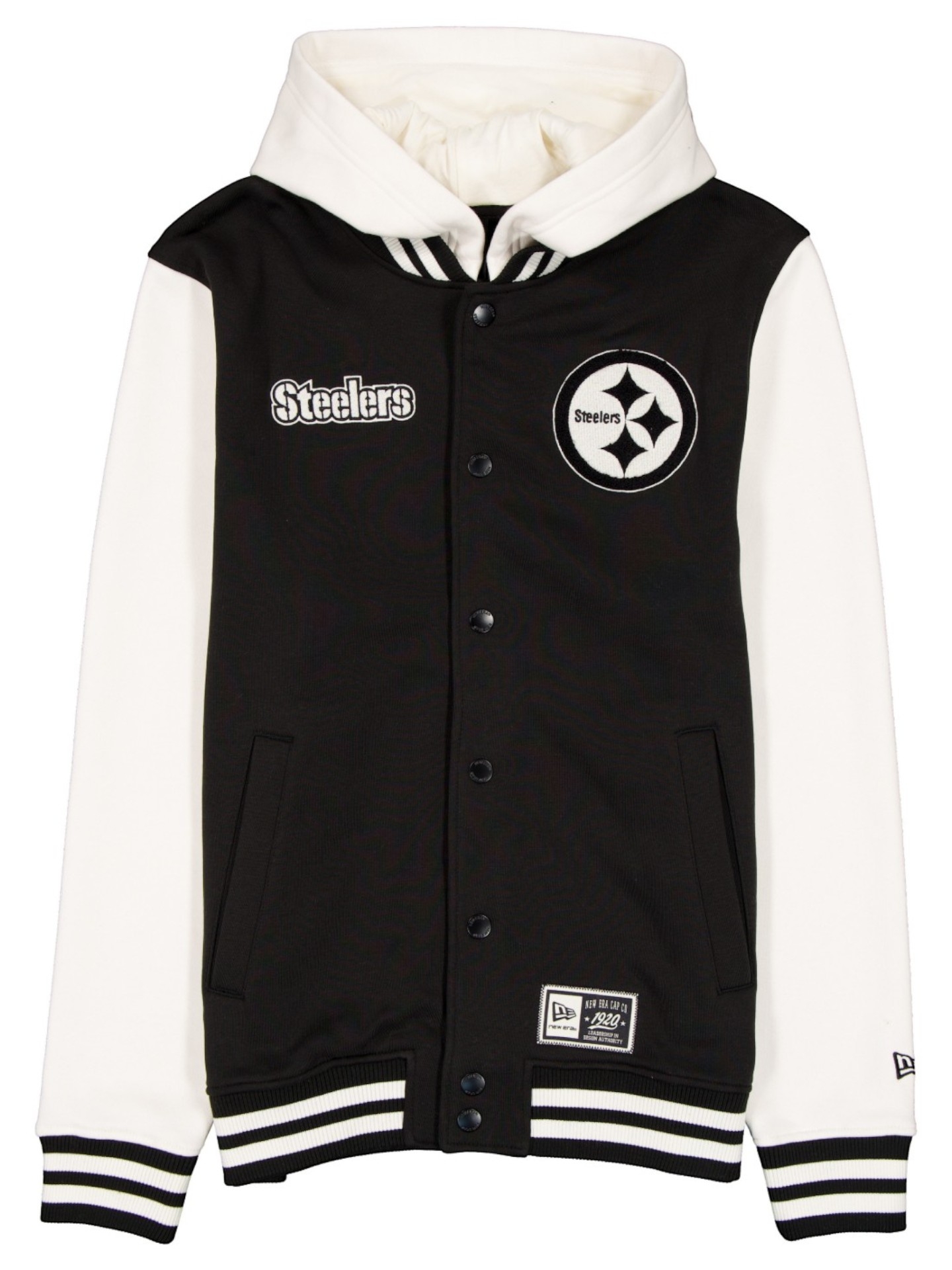Pittsburgh Steelers Letterman Hooded NFL Jacket Black