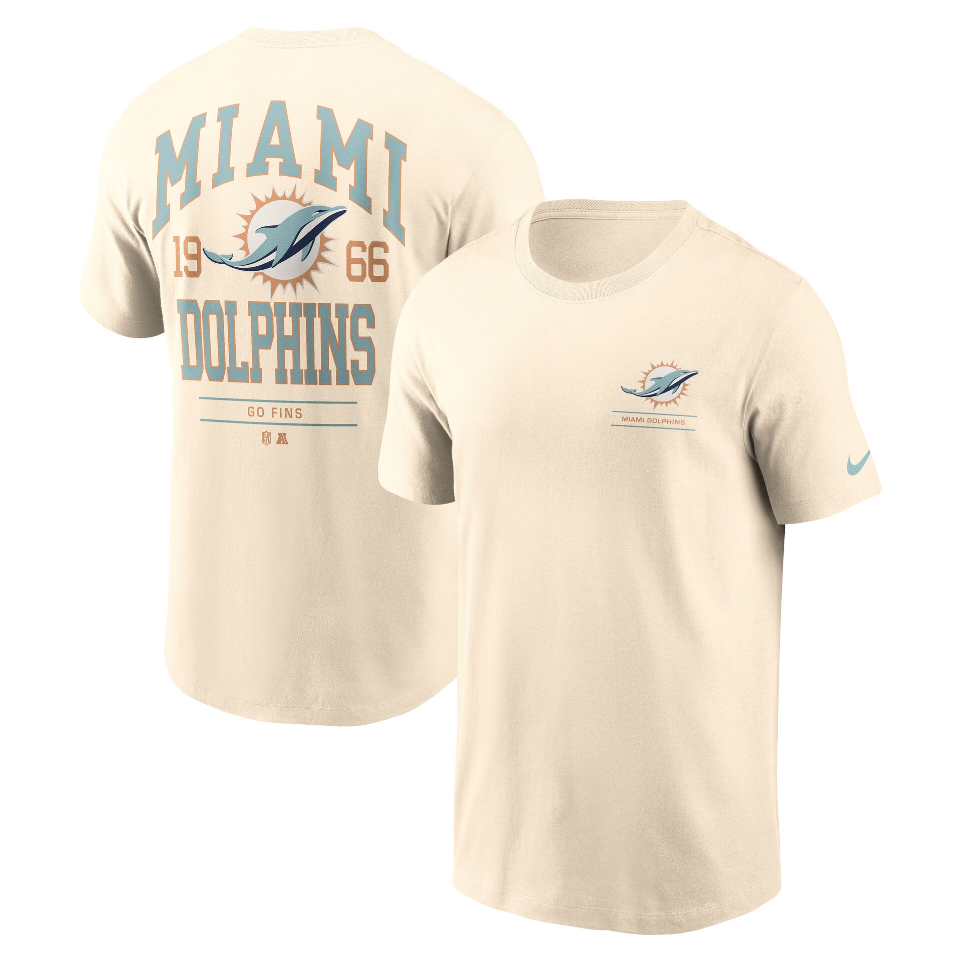 Miami Dolphins Freestyle Essential NFL T-Shirt Natural
