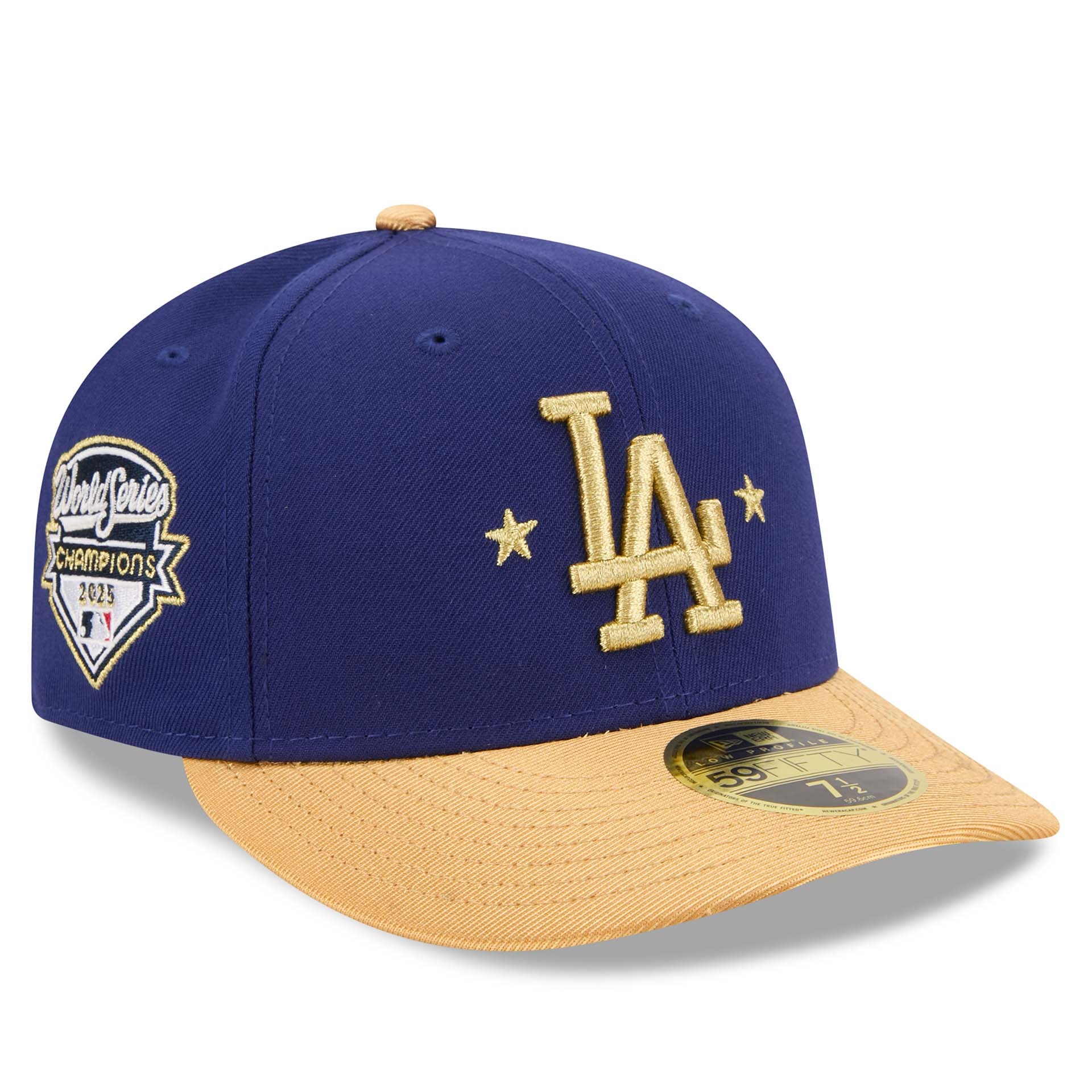 Los Angeles Dodgers Authentic Gold 2025 World Series Champions Low Profile 59FIFTY Fitted Cap