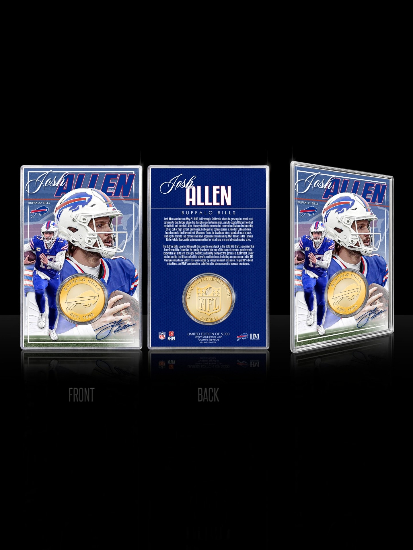 Josh Allen Buffalo Bills Acrylic Bronze NFL Coin Card