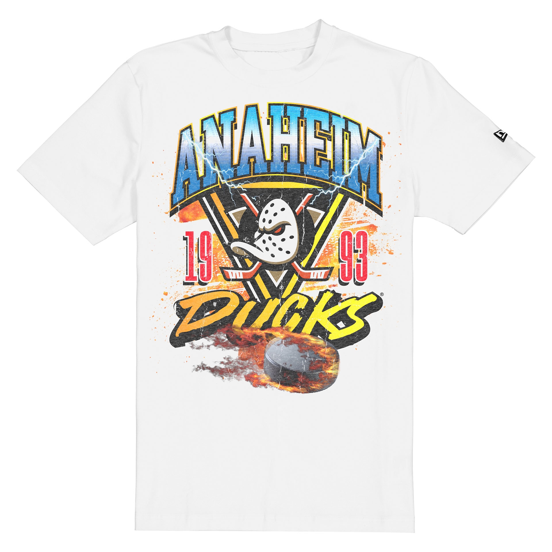 Anaheim Ducks Fireball Oversized NFL T-Shirt White