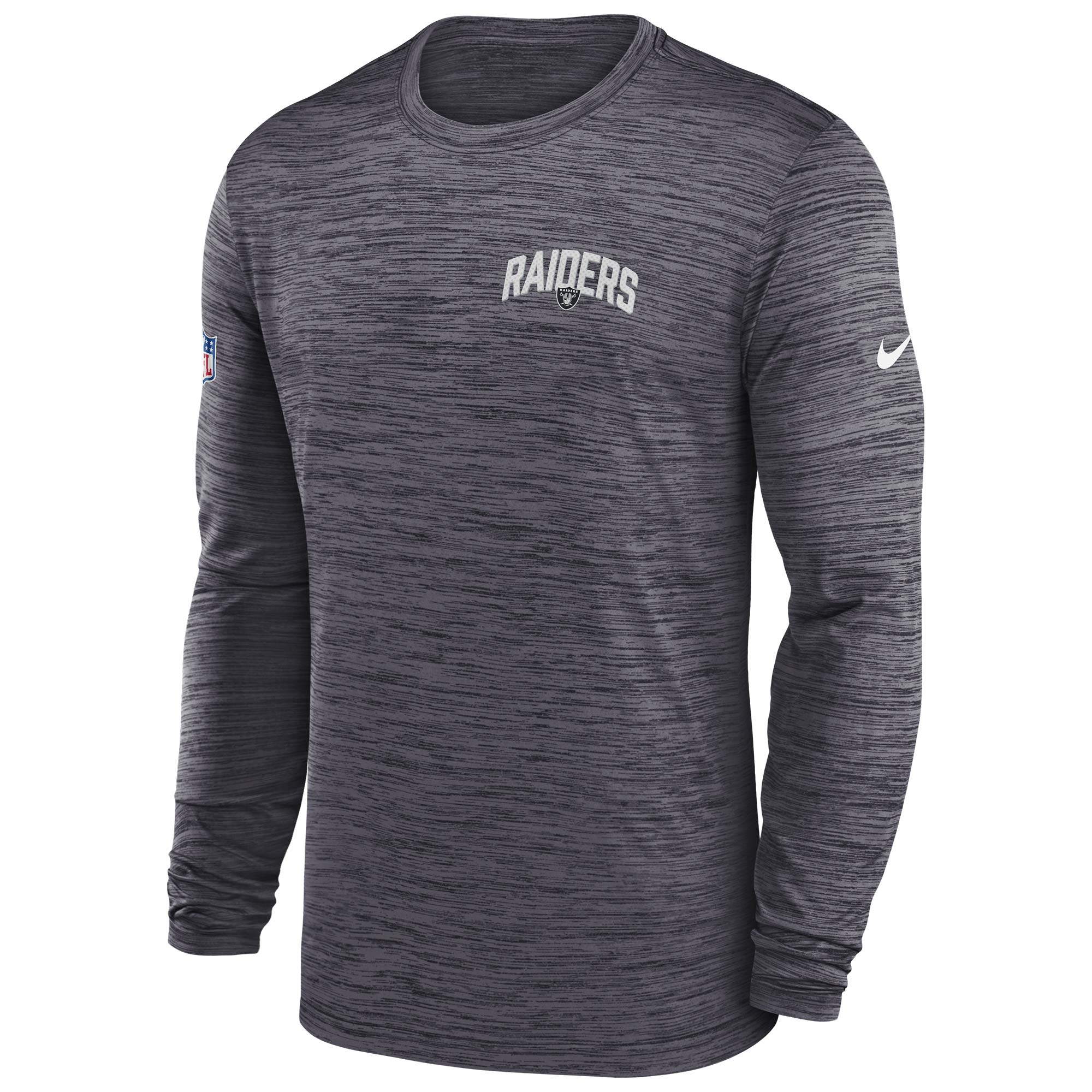 Las Vegas Raiders 2022 NFL Sideline Nike Velocity Performance Longsleeve Shirt Dunkelgrau