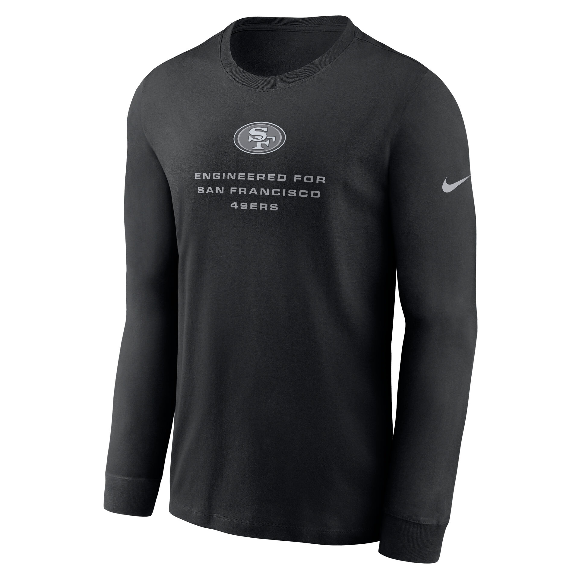 San Francisco 49ers 2026 NFL Sideline Bold Arch Dri-Fit Long Sleeve T-Shirt Schwarz